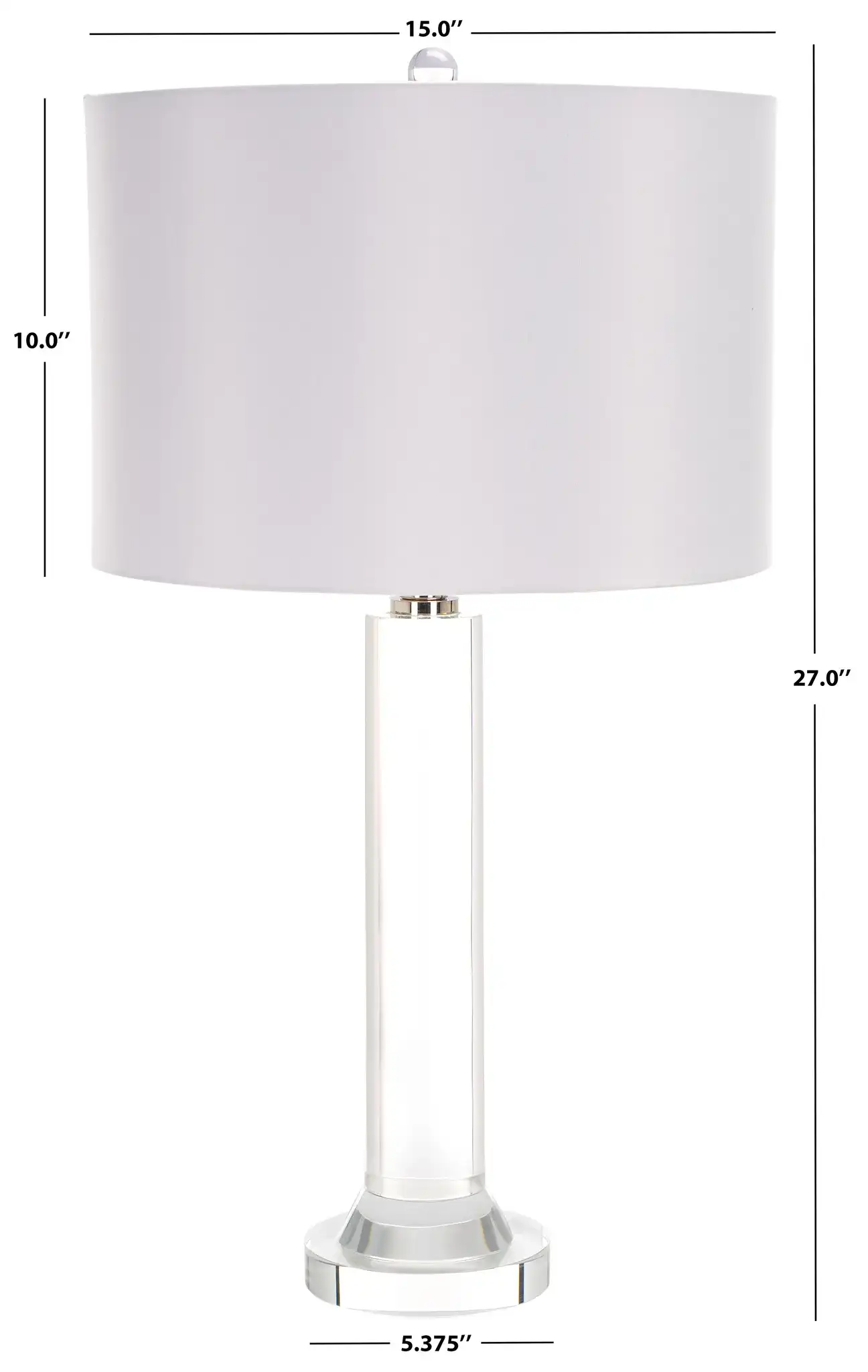 Saravia Crystal Table Lamp in Nickel / White, detail view