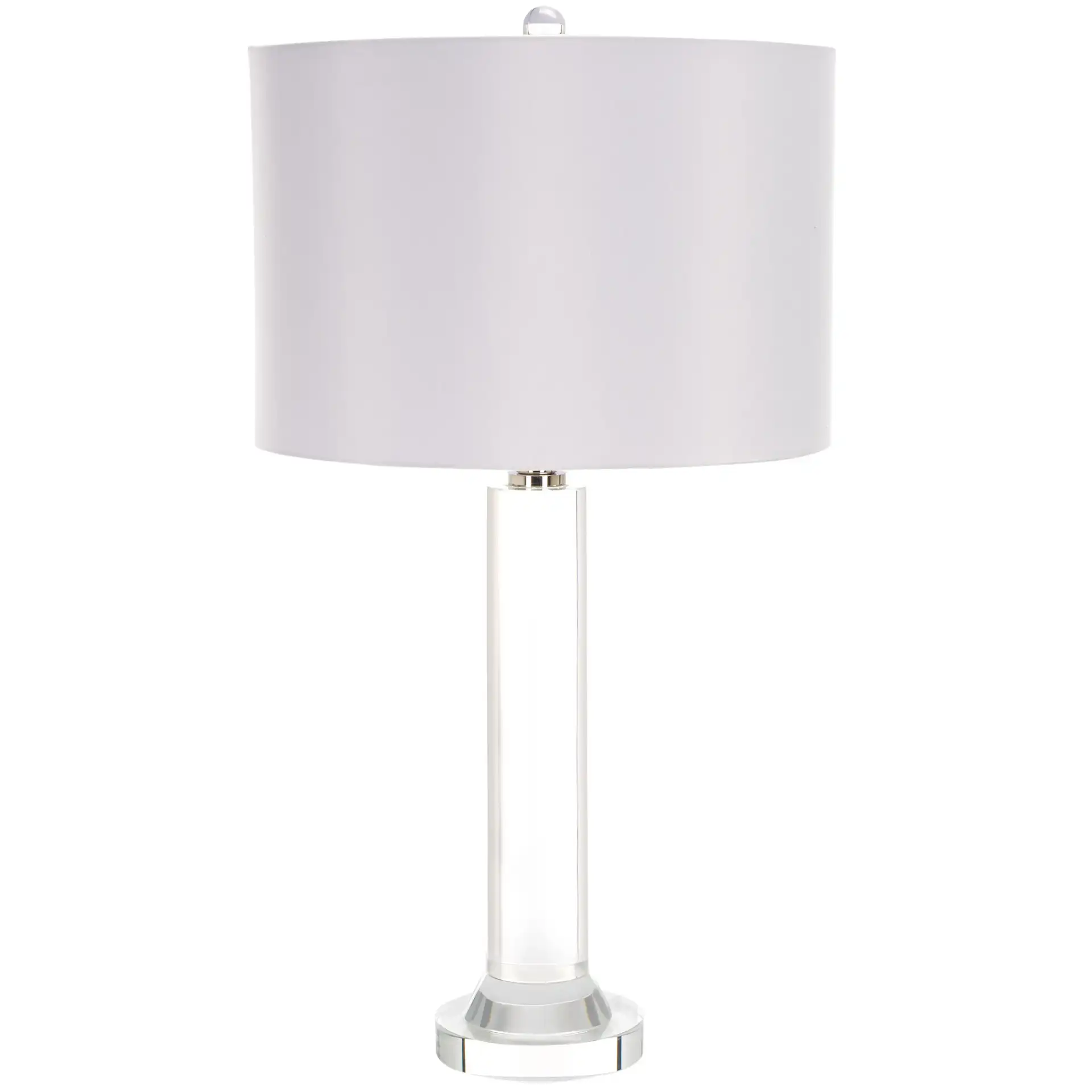 Saravia Crystal Table Lamp in Nickel / White, detail view