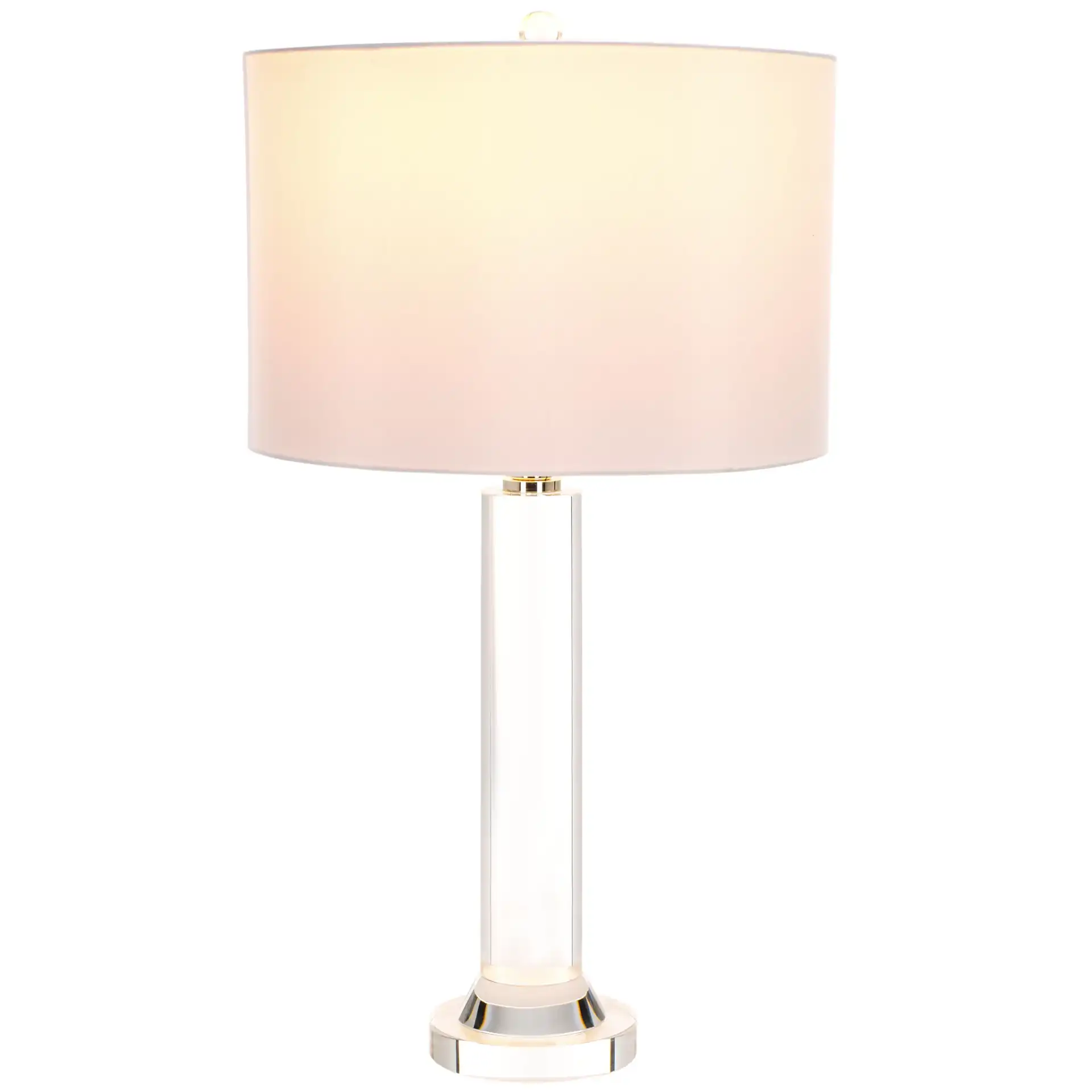Saravia Crystal Table Lamp in Nickel / White