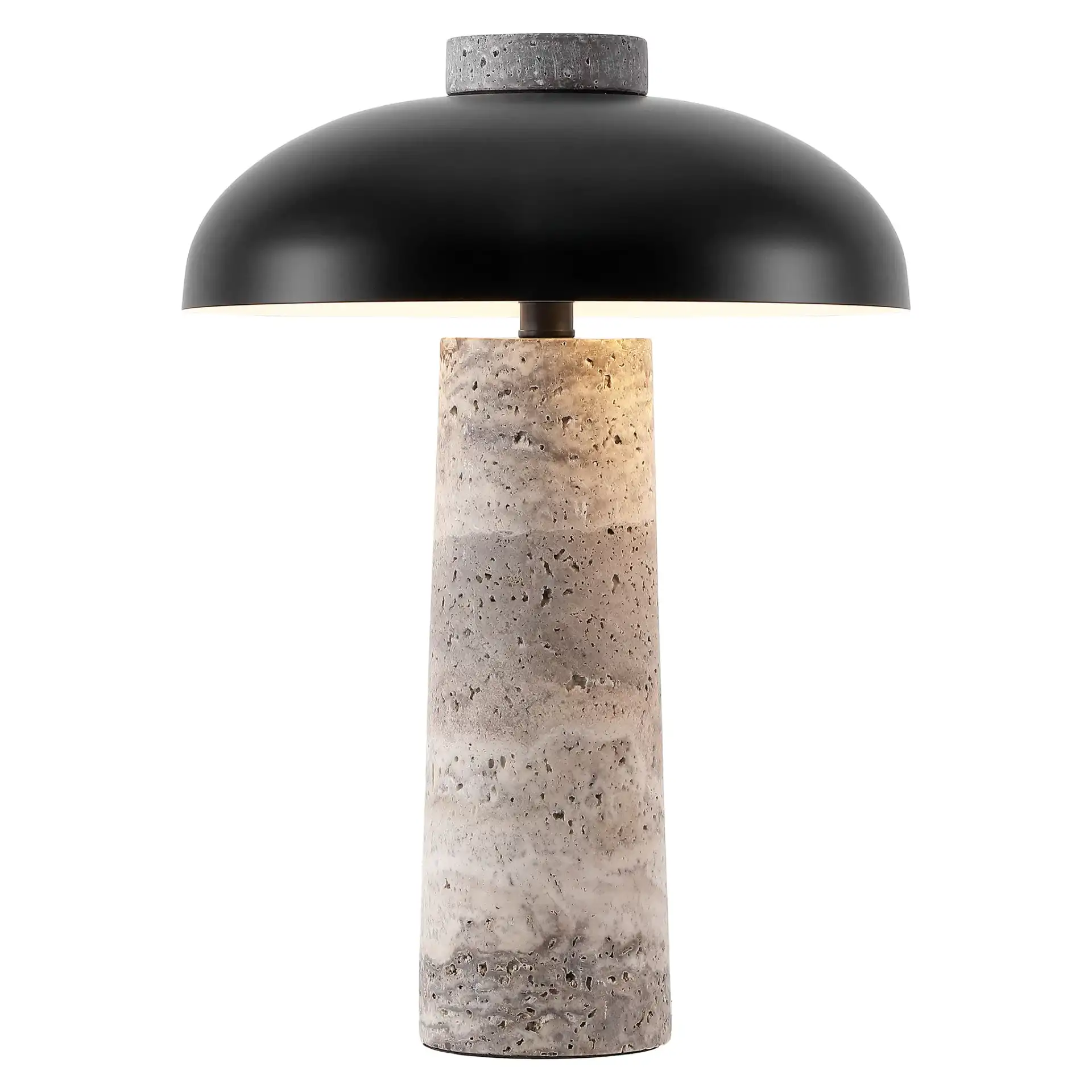 Dark Brown Travertine / Black