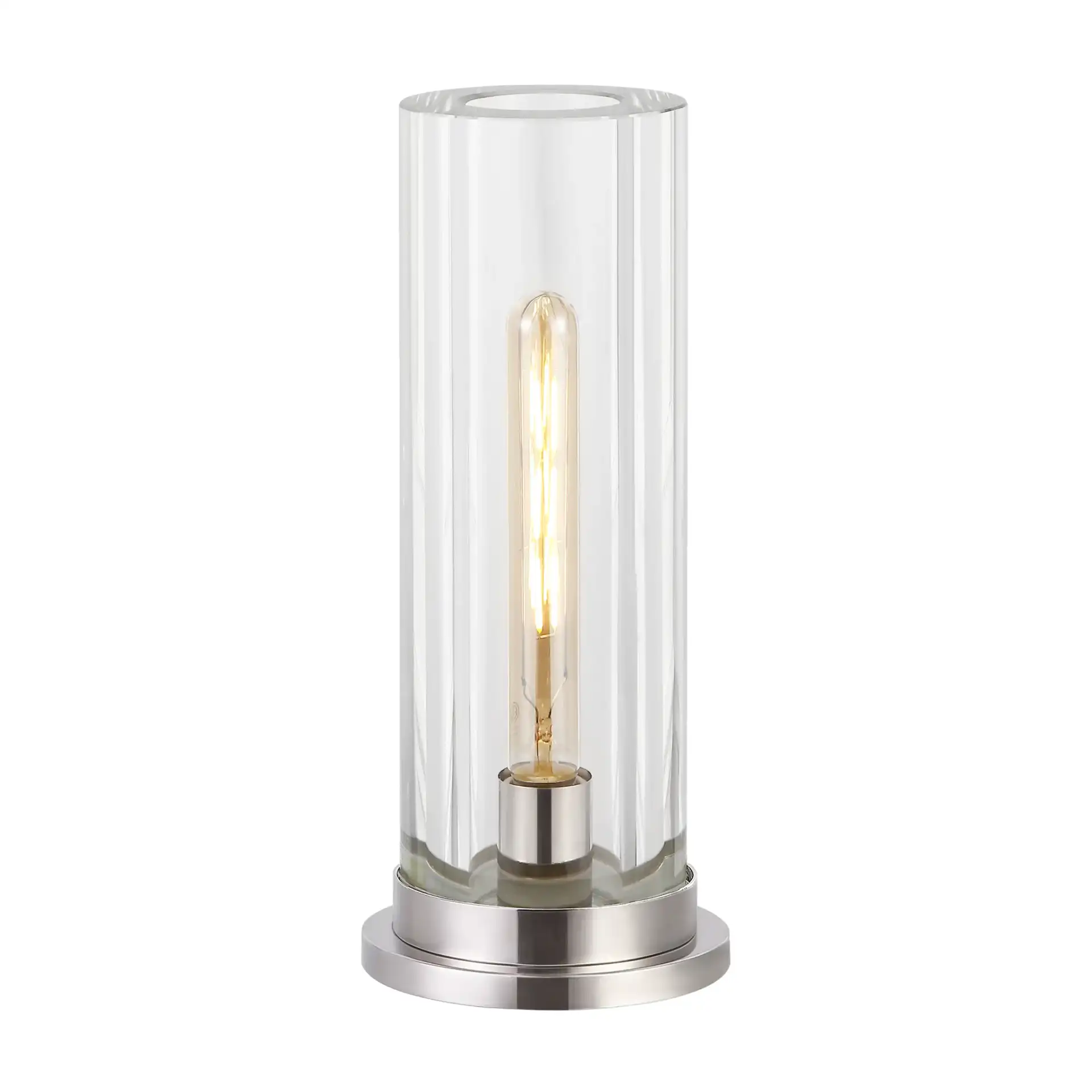 Dellanora Tube Table Lamp in Silver / Clear