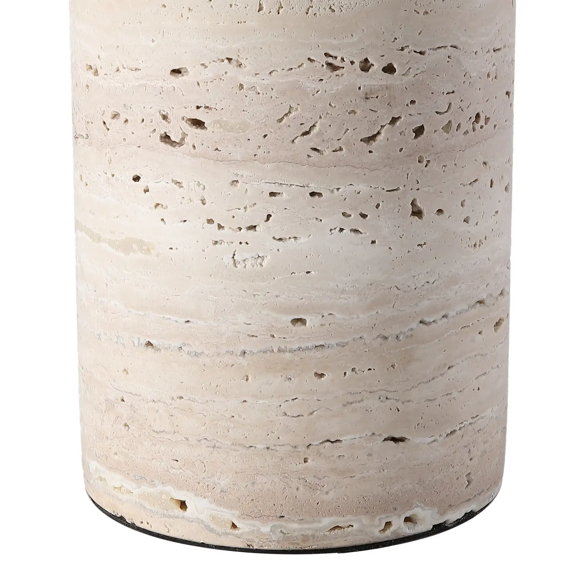 Tywin Travertine Table Lamp in Travertine / White in a styled room