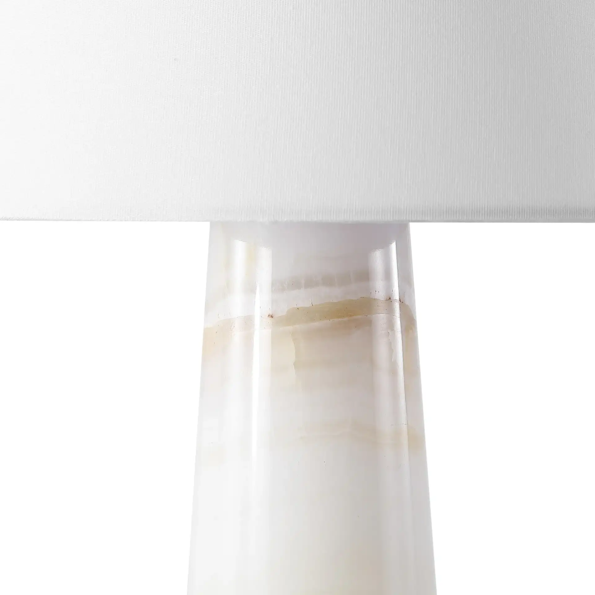 Jennarose Jade Stone Table Lamp in Off-White / White in a styled room