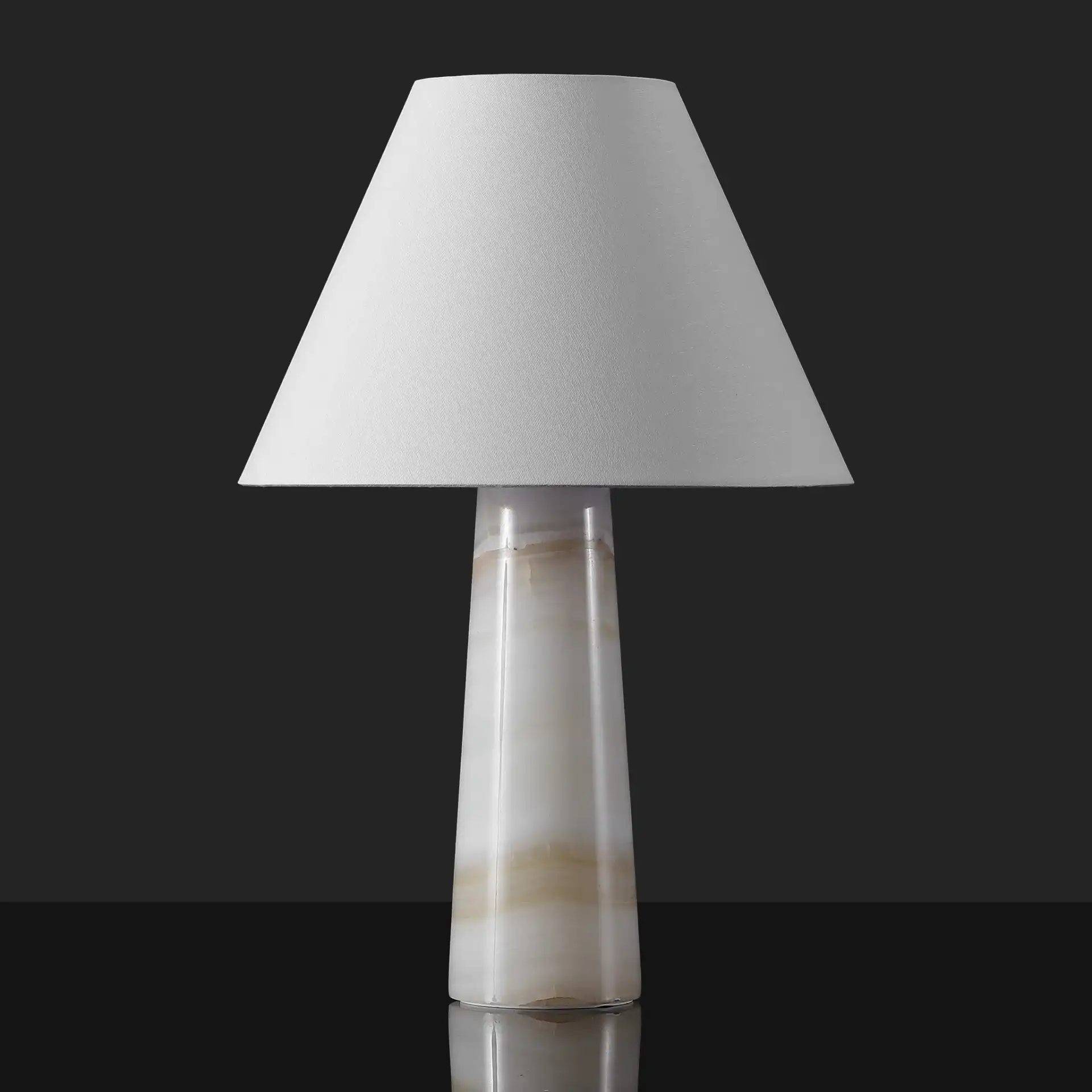 Jennarose Jade Stone Table Lamp in Off-White / White, detail view