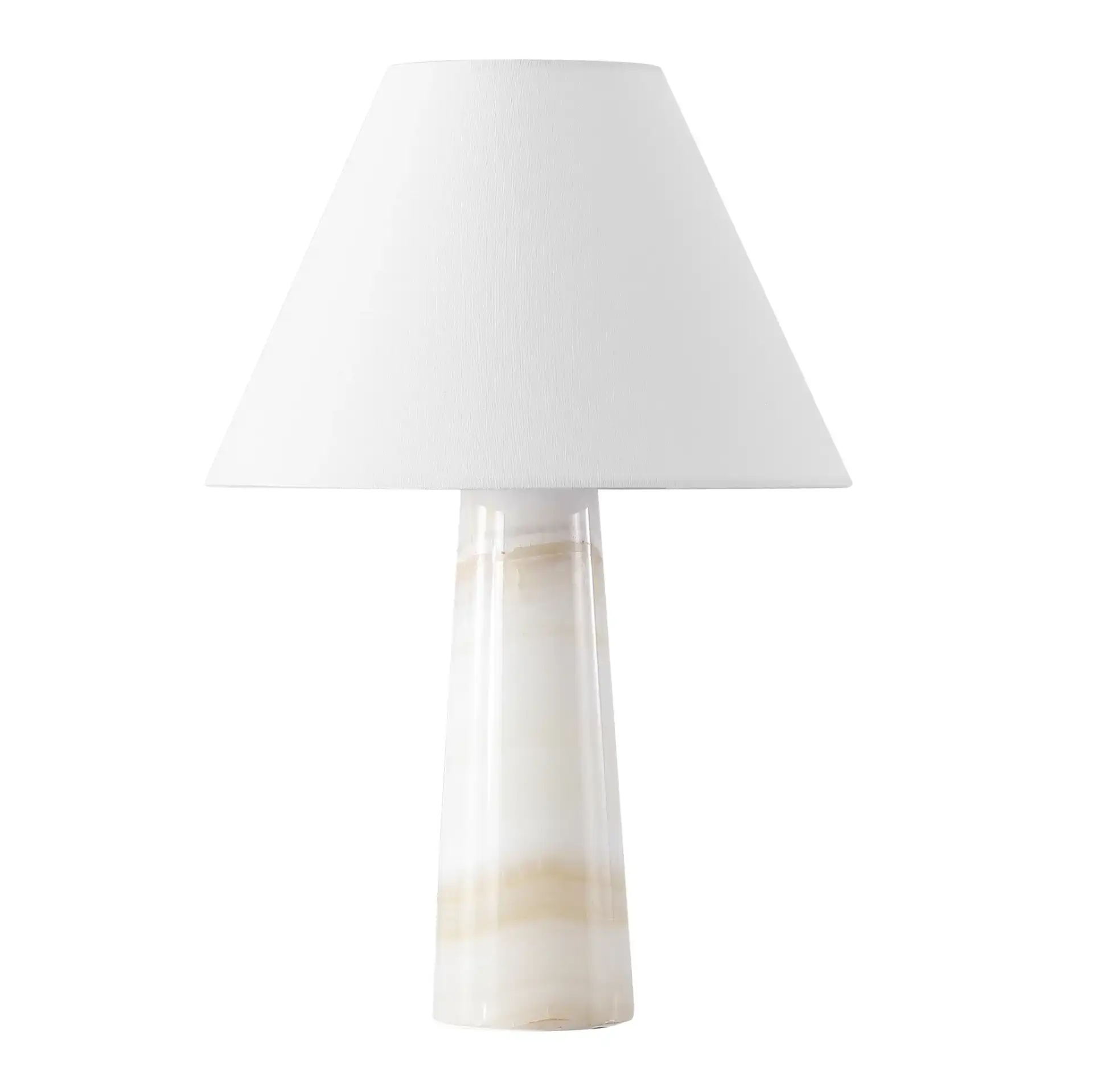 Jennarose Jade Stone Table Lamp in Off-White / White, detail view