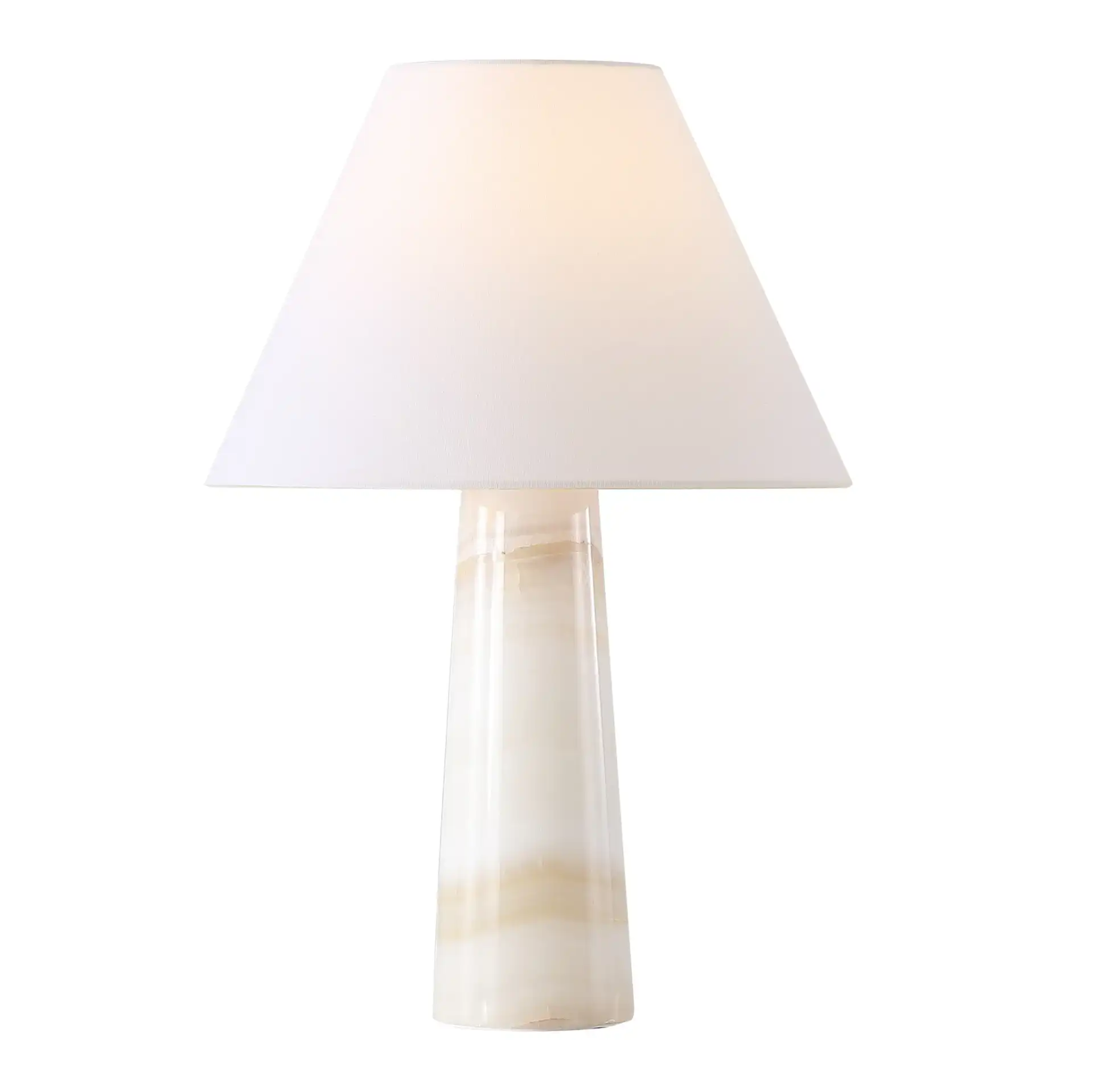 Jennarose Jade Stone Table Lamp in Off-White / White