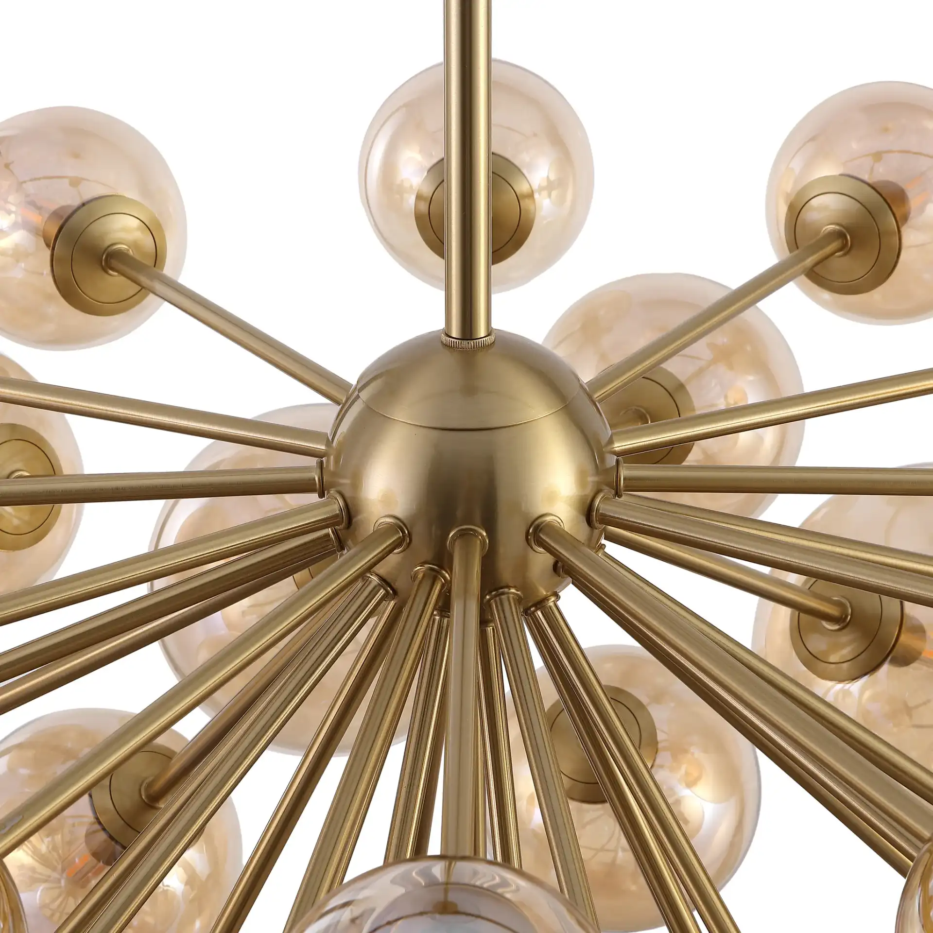 Raphaela Glass Globe Chandelier in Gold / White in a styled room