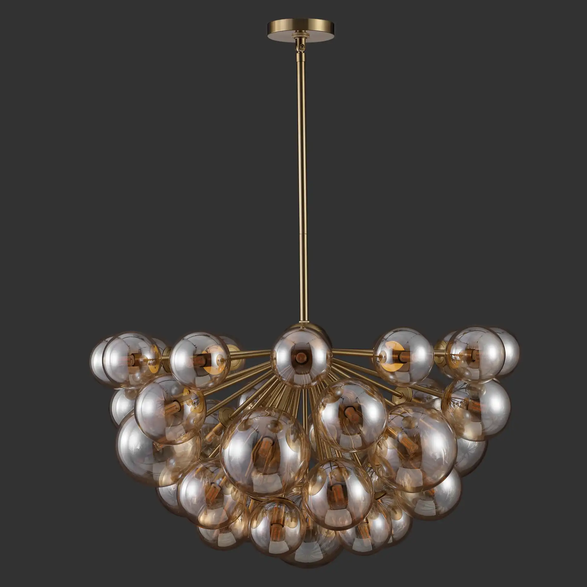 Raphaela Glass Globe Chandelier in Gold / White, detail view