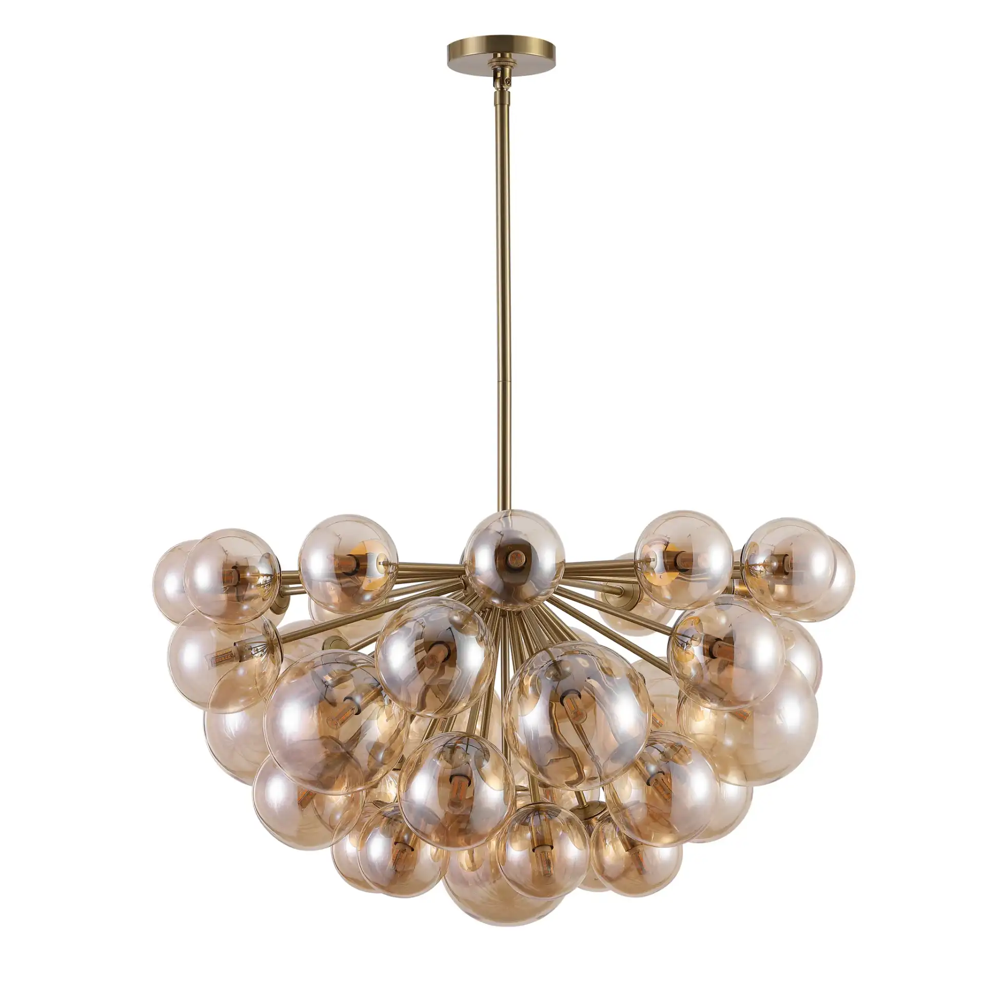 Raphaela Glass Globe Chandelier in Gold / White, detail view