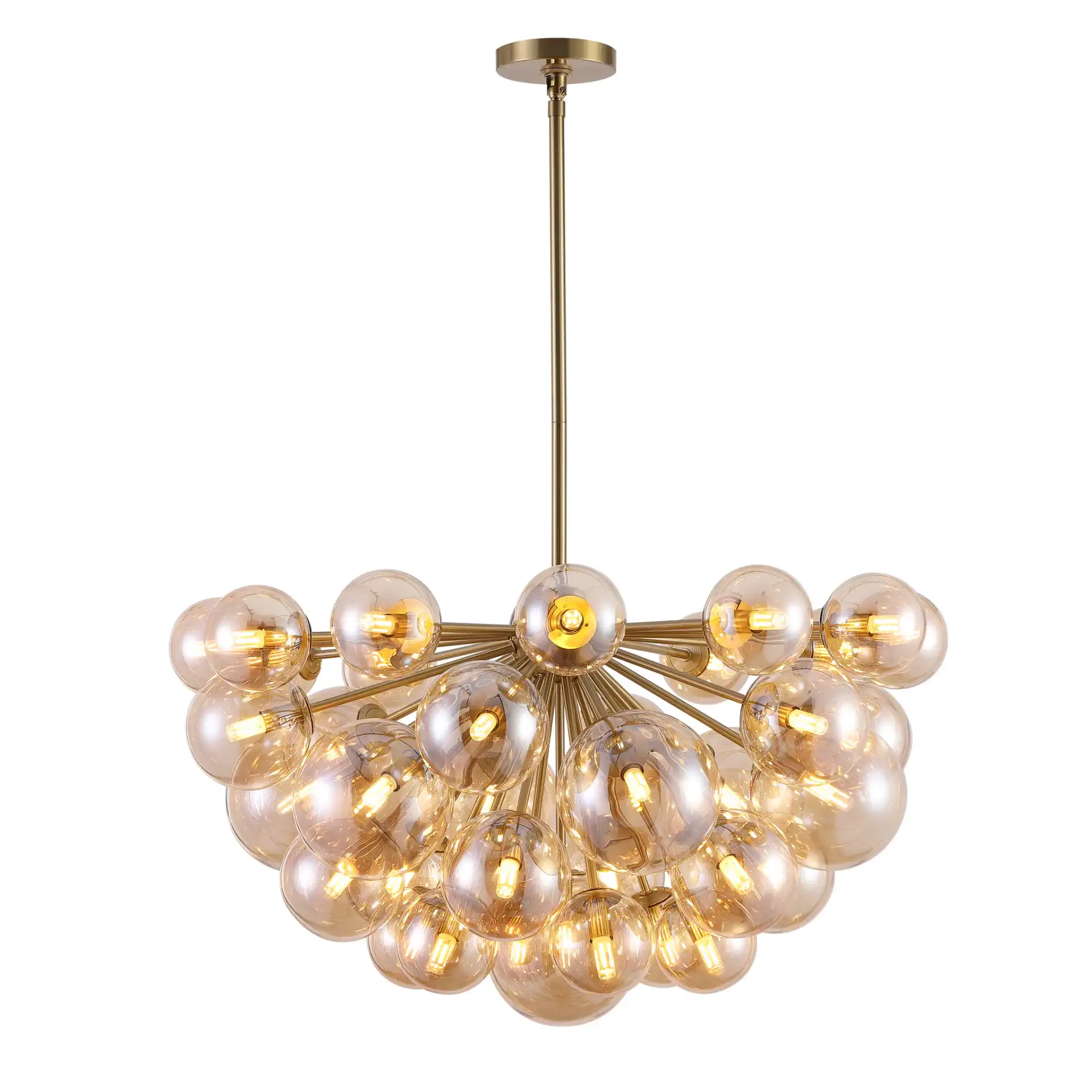 Raphaela Glass Globe Chandelier in Gold / White