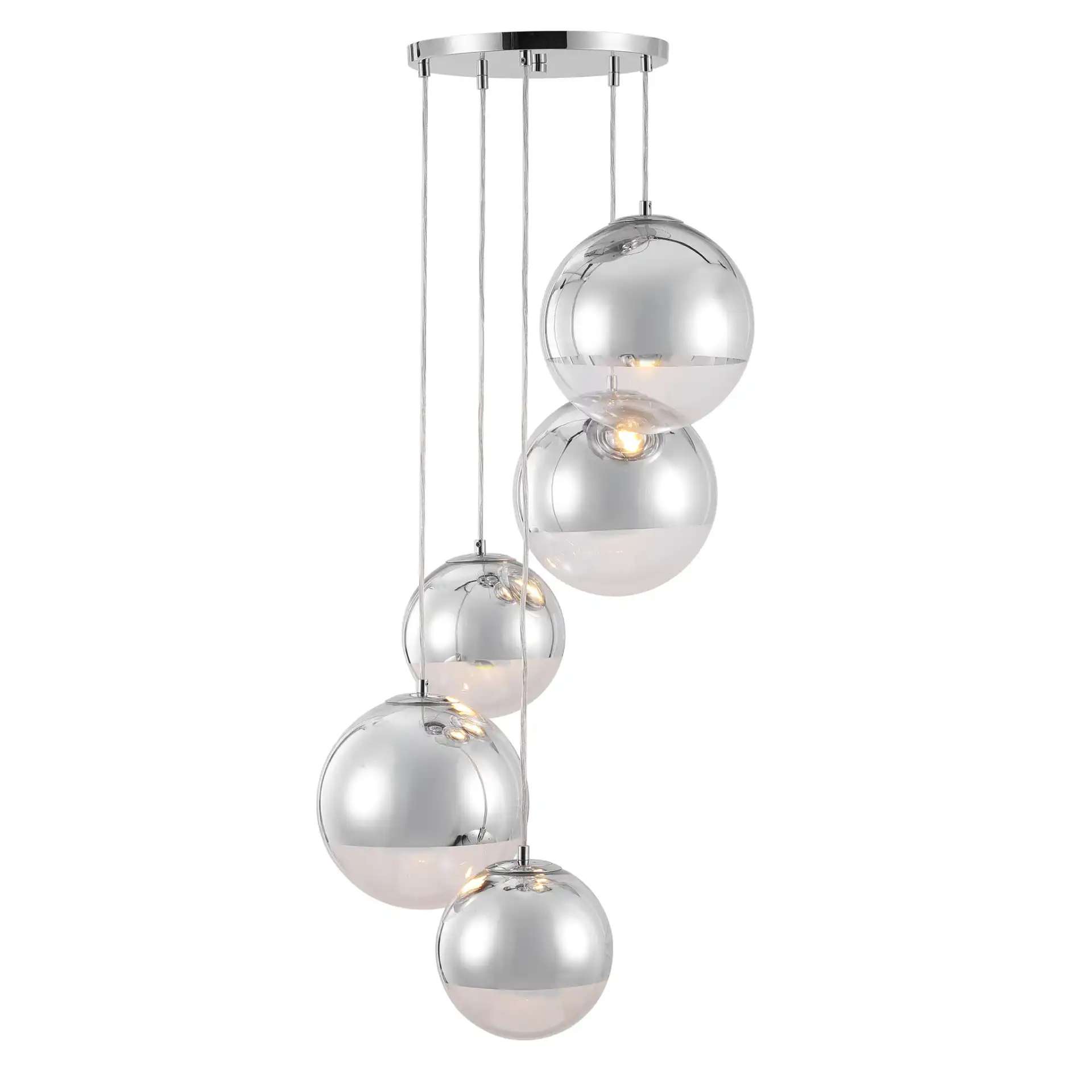 Skylina Metal Five-Light Chandelier in Chrome