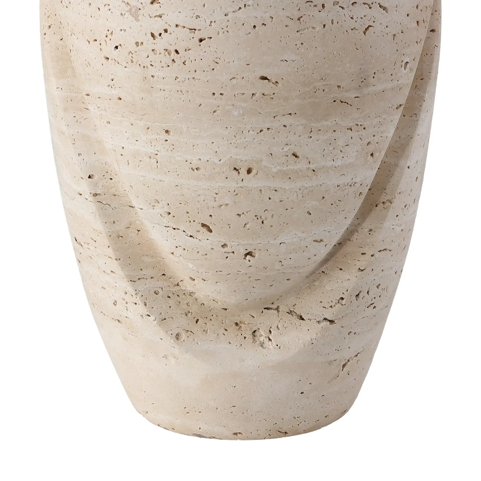 Janette Travertine Table Lamp in Travertine / White in a styled room