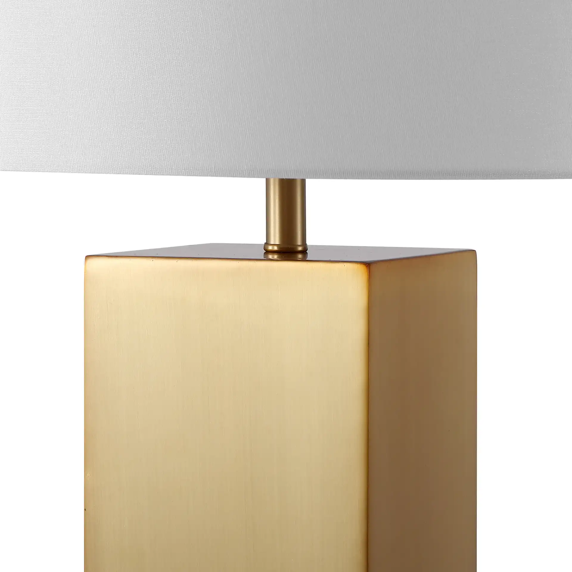 Hank Metal Square Table Lamp in Gold / White in a styled room