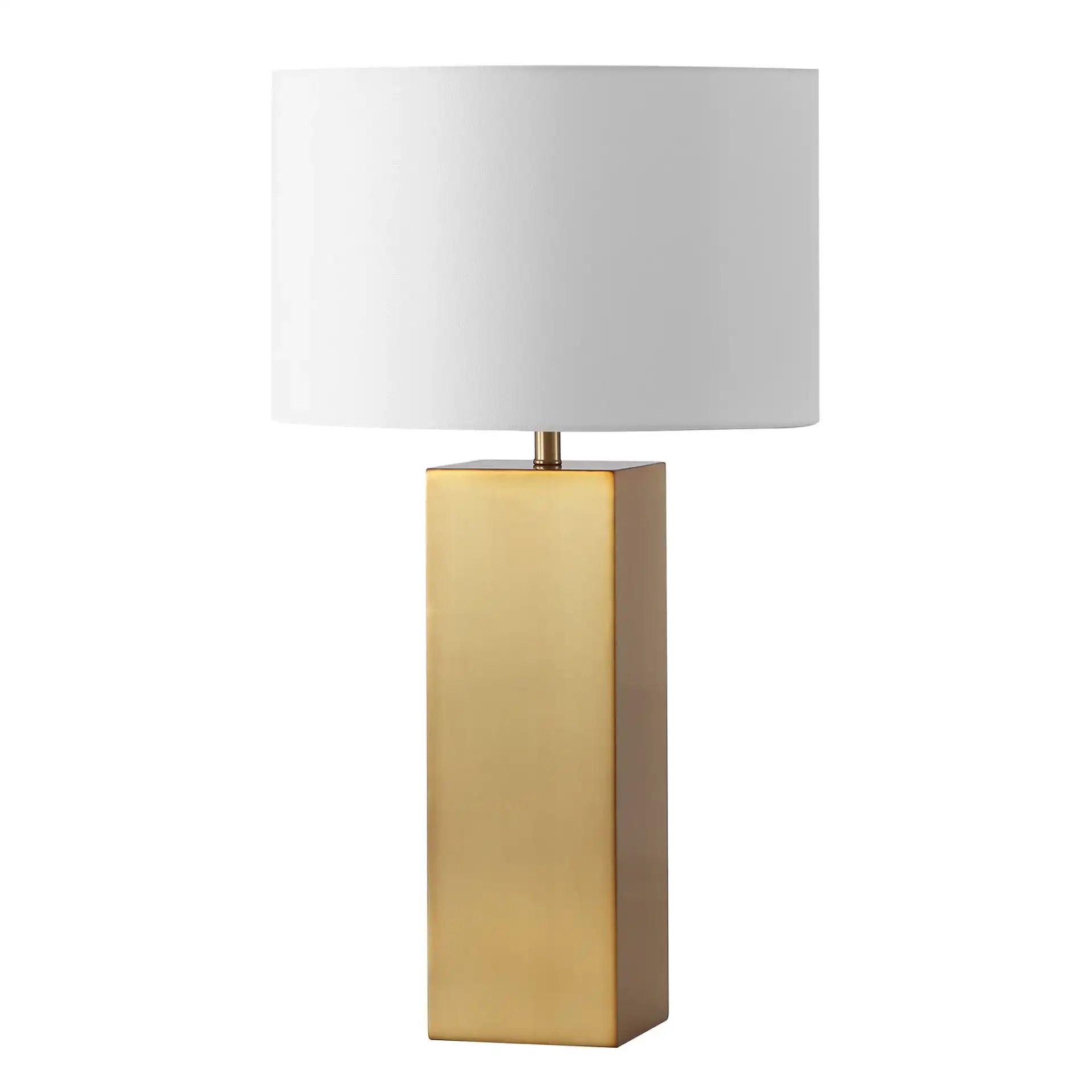 Hank Metal Square Table Lamp in Gold / White, detail view