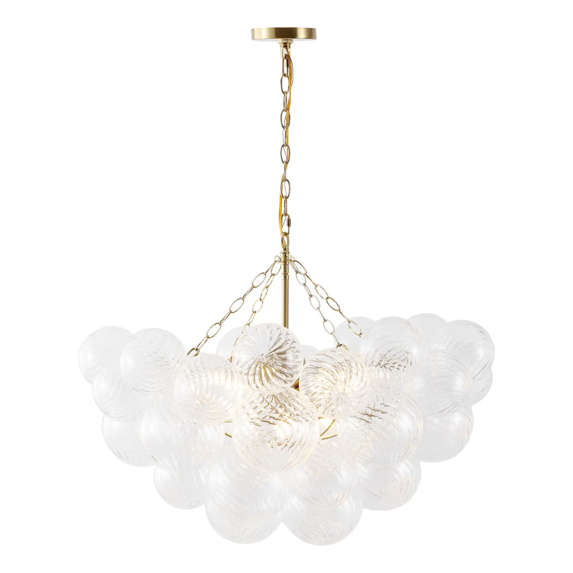 Betty Glass Bubbles Chandelier in Brass / Clear