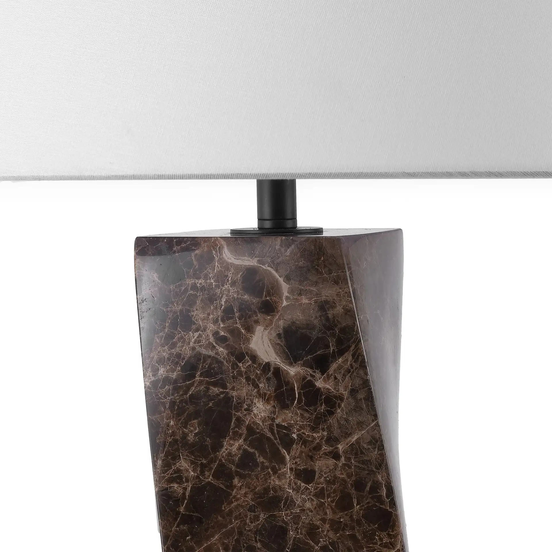 Mayalenn Large Marble Table Lamp in Dark Brown / White in a styled room
