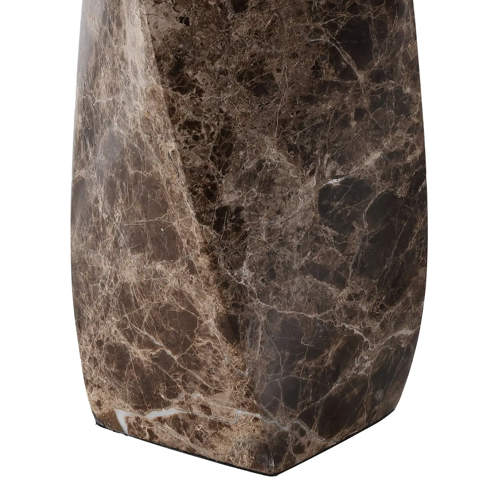 Mayalenn Large Marble Table Lamp in Dark Brown / White in a styled room