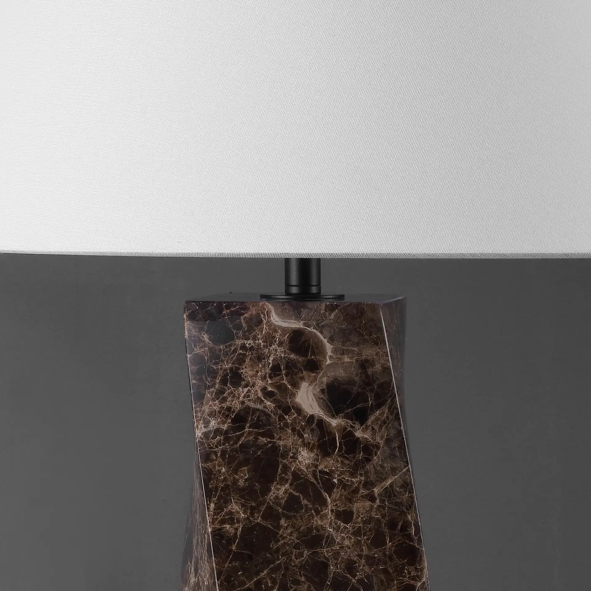 Mayalenn Large Marble Table Lamp in Dark Brown / White in a styled room