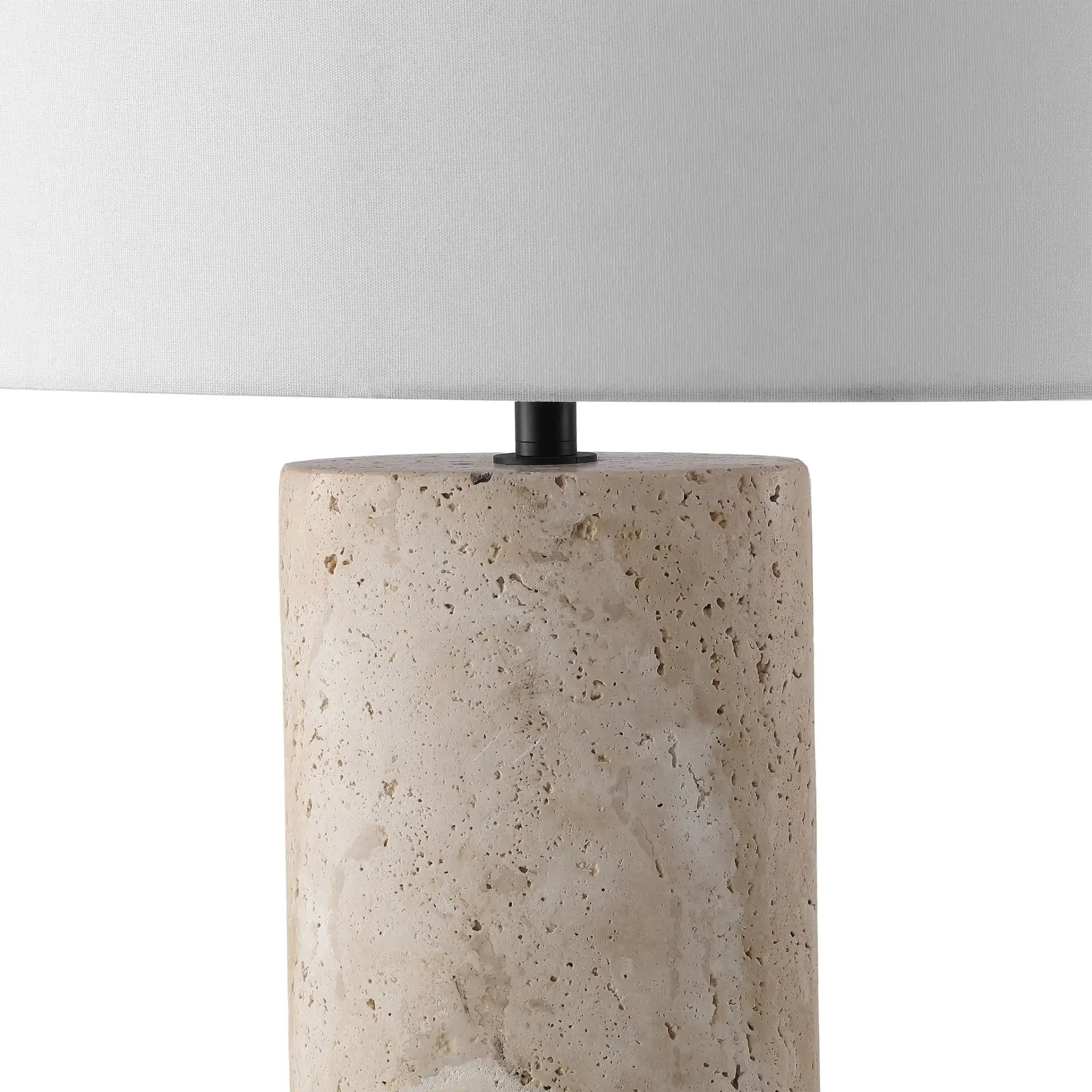 Jillianna Travertine Table Lamp in Travertine / White, detail view