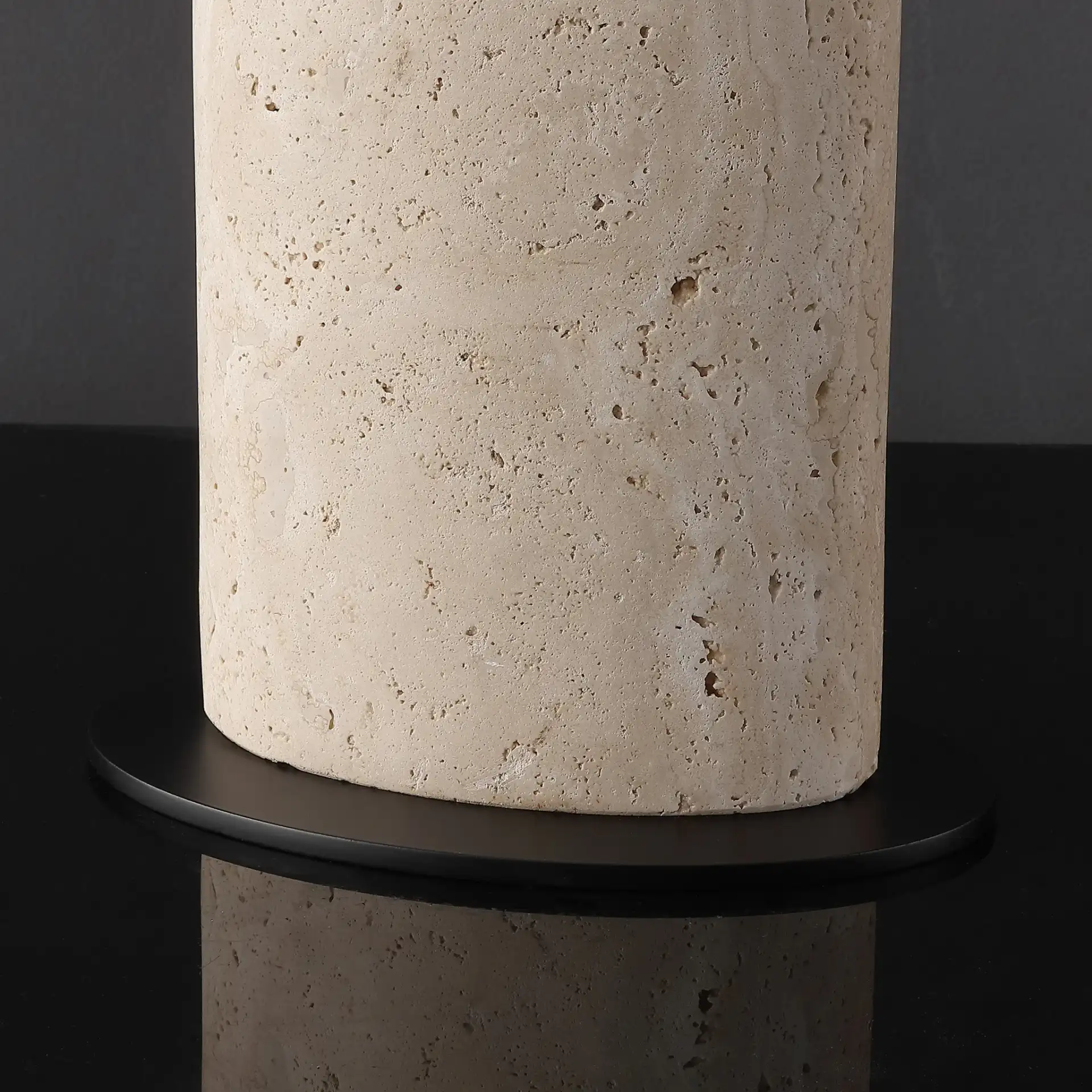 Jillianna Travertine Table Lamp in Travertine / White, detail view