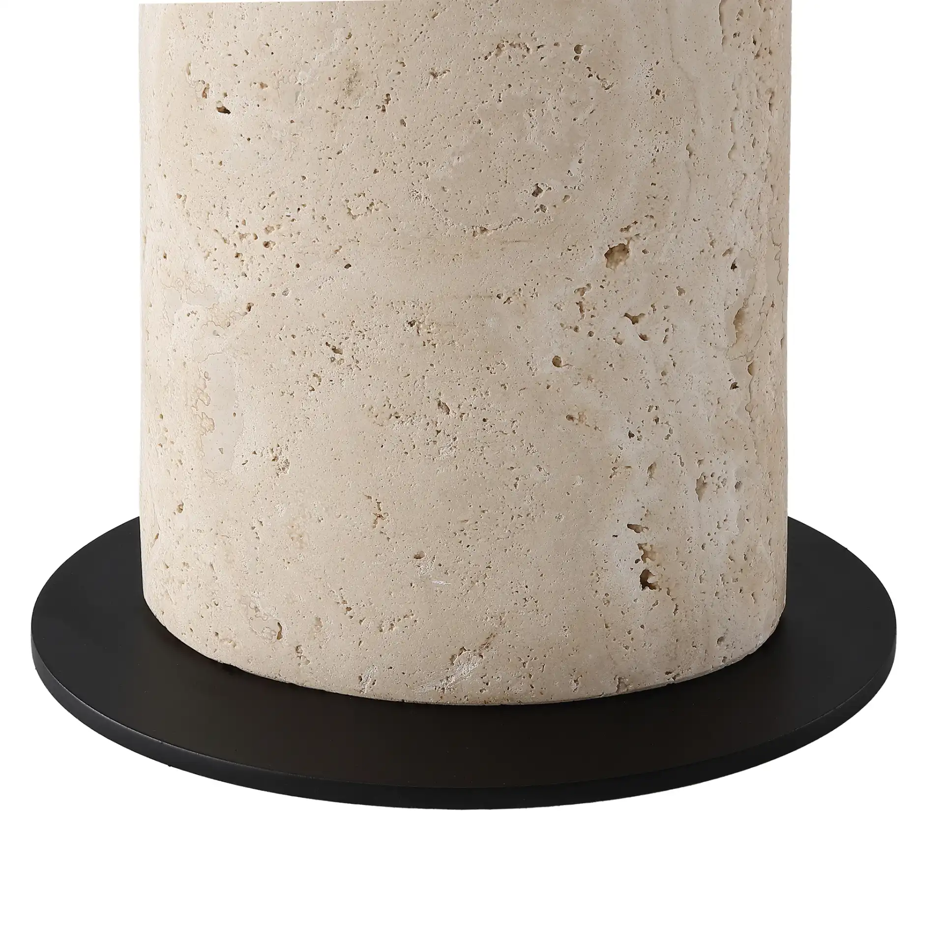 Jillianna Travertine Table Lamp in Travertine / White in a styled room