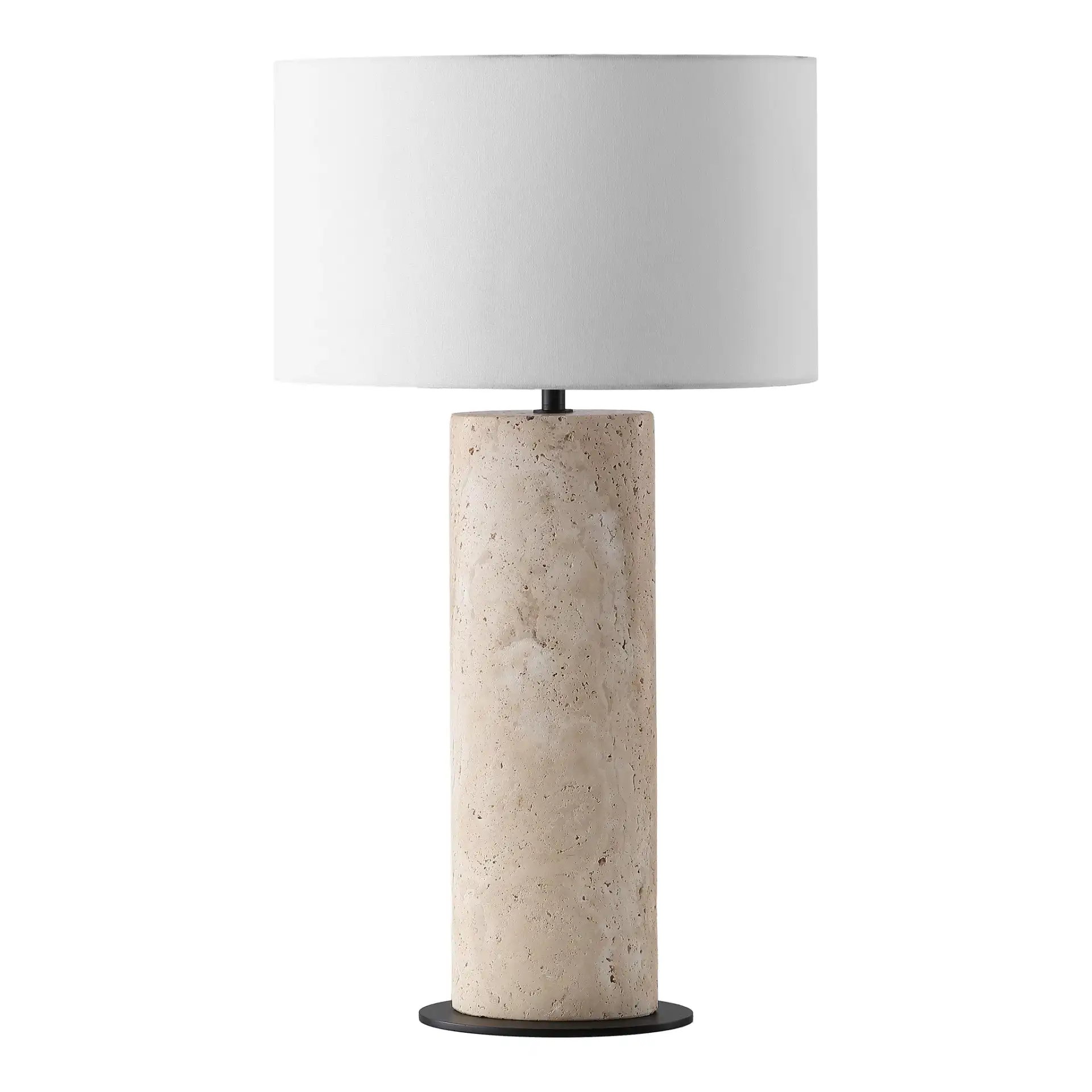 Jillianna Travertine Table Lamp in Travertine / White, detail view