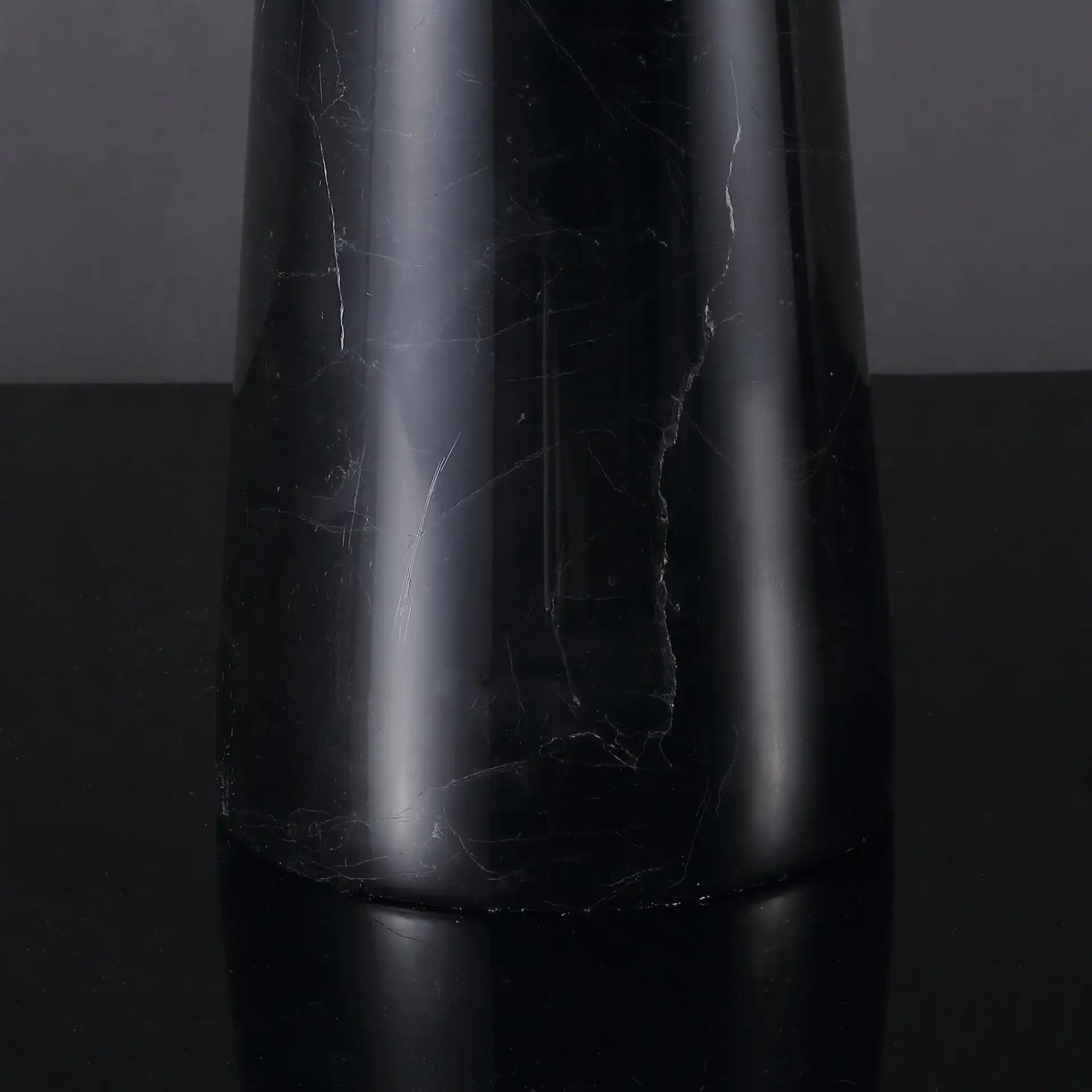 Henrik Marble Table Lamp in Black in a styled room