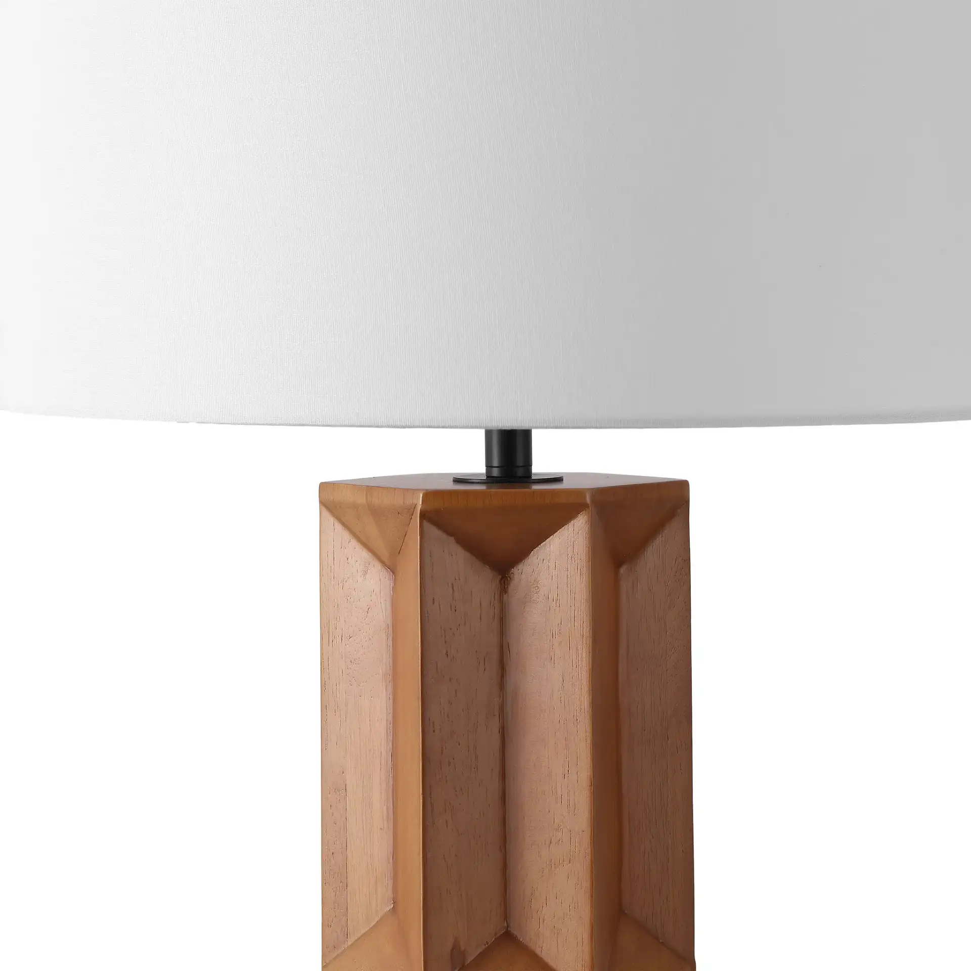 Ferdinand Wood Table Lamp in Walnut / White in a styled room