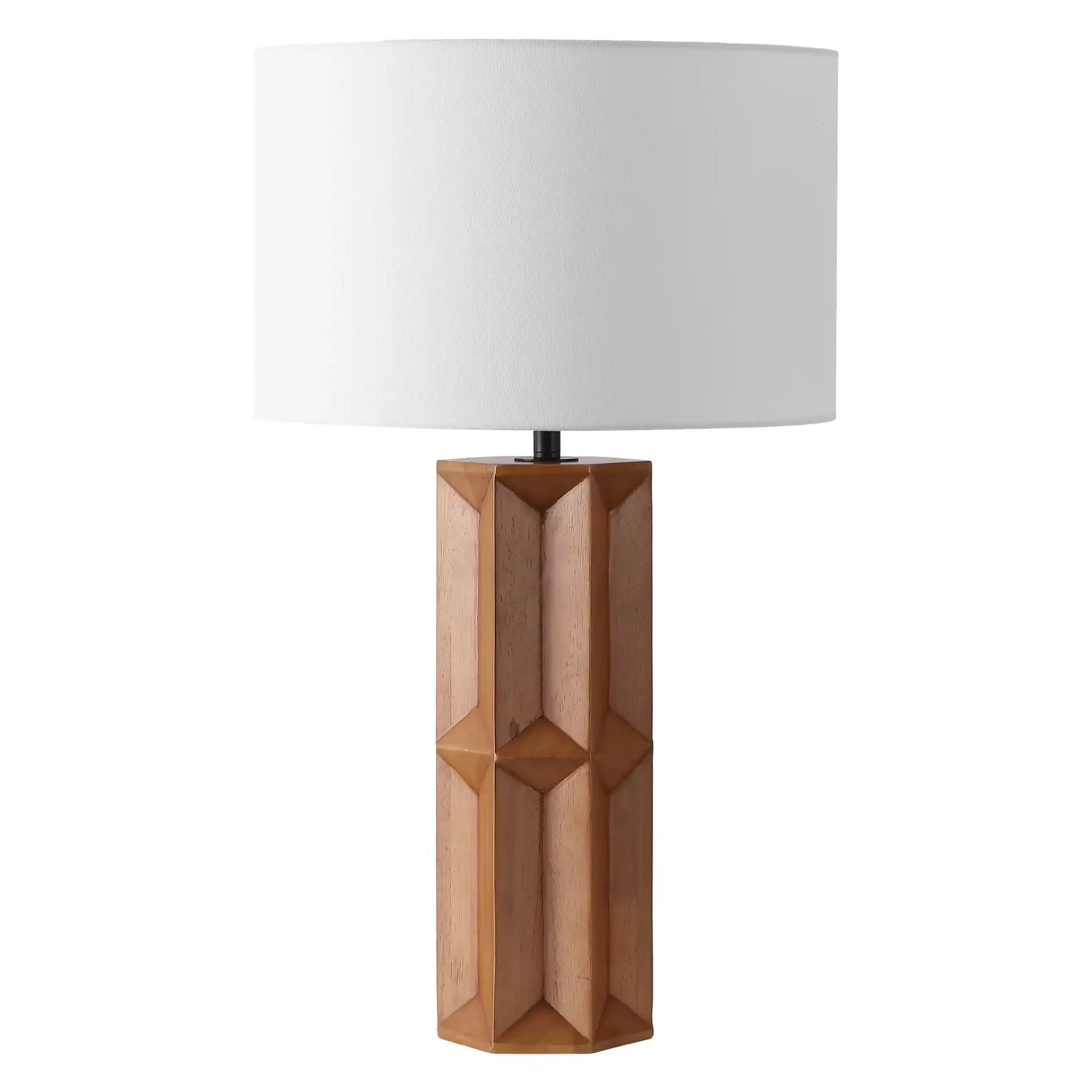Ferdinand Wood Table Lamp in Walnut / White, detail view