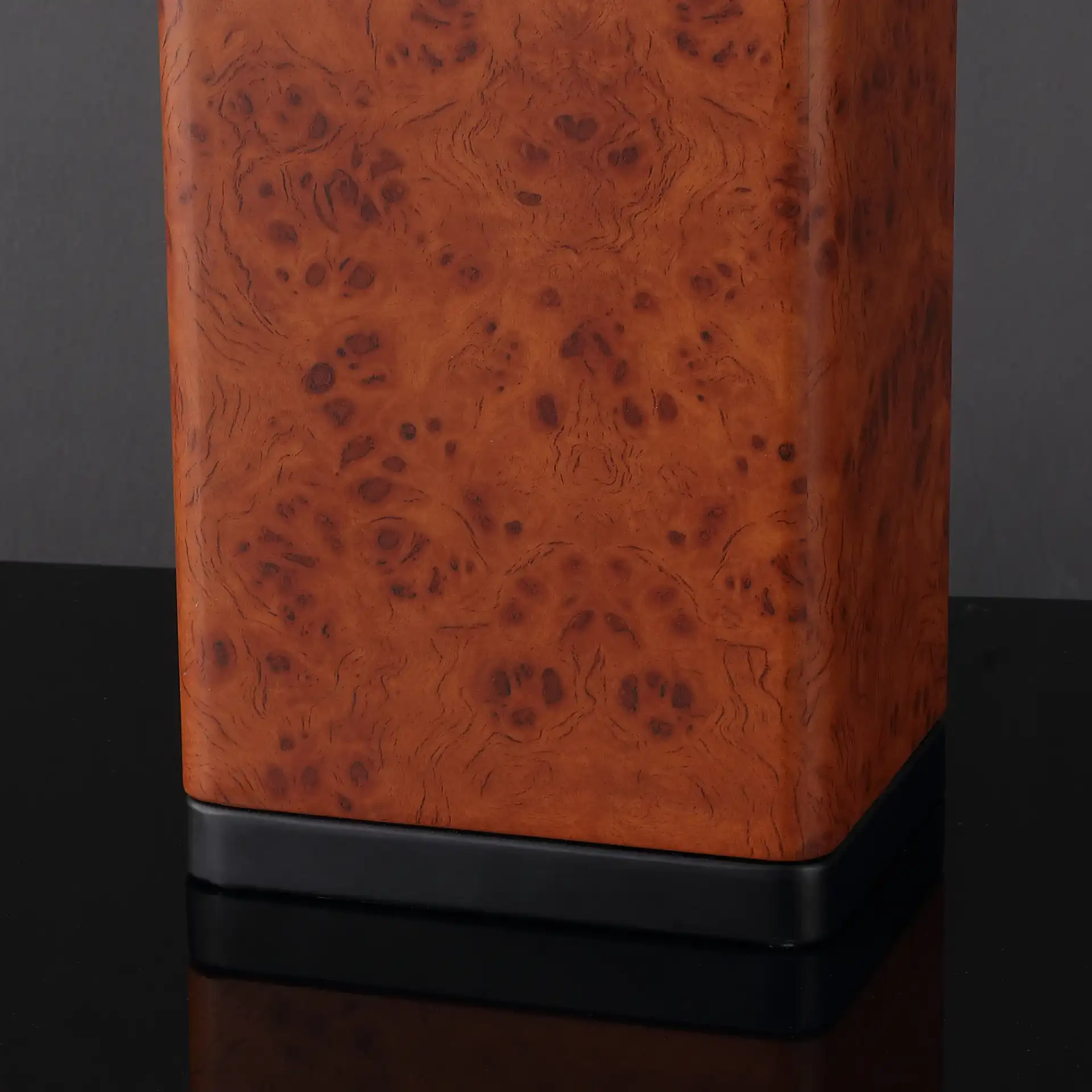 Elsee Burl Wood Table Lamp in Walnut Burl / White in a styled room