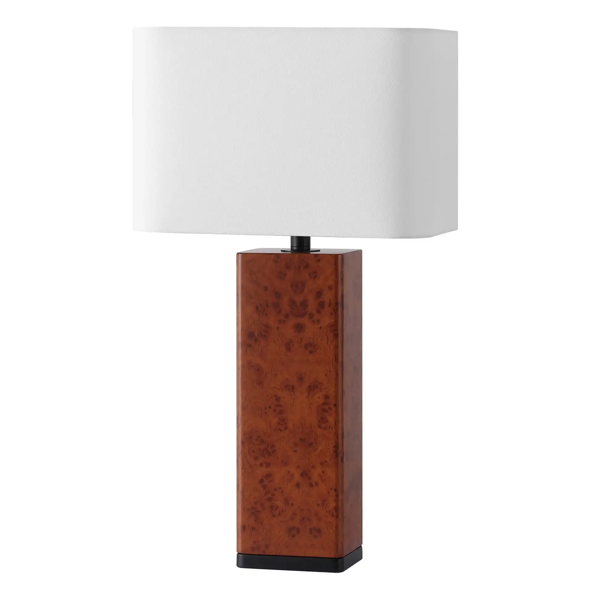 Elsee Burl Wood Table Lamp in Walnut Burl / White, detail view