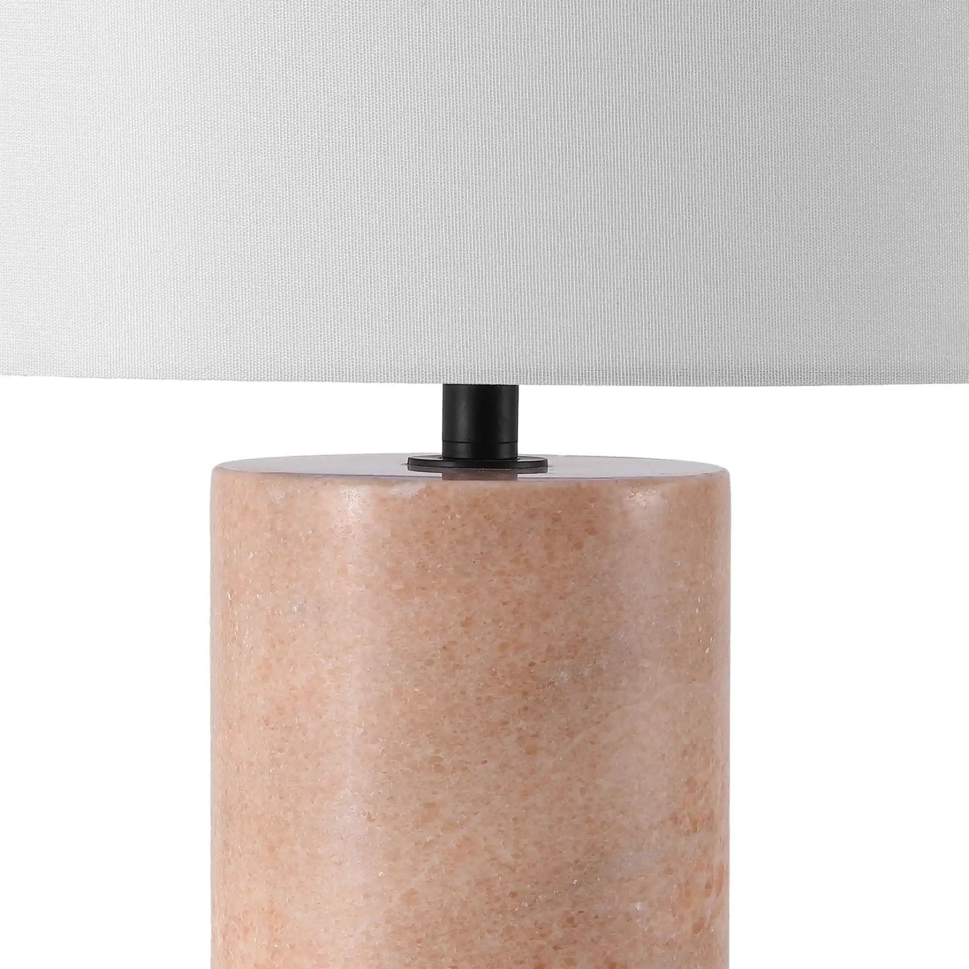 Jillianna Round Marble Table Lamp in Gray / White in a styled room