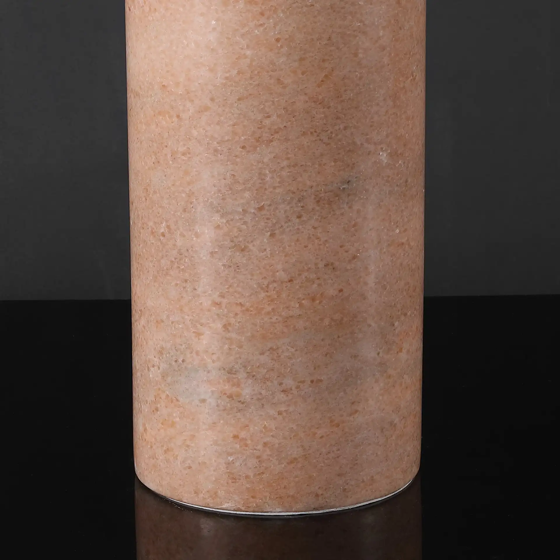 Jillianna Round Marble Table Lamp in Gray / White in a styled room