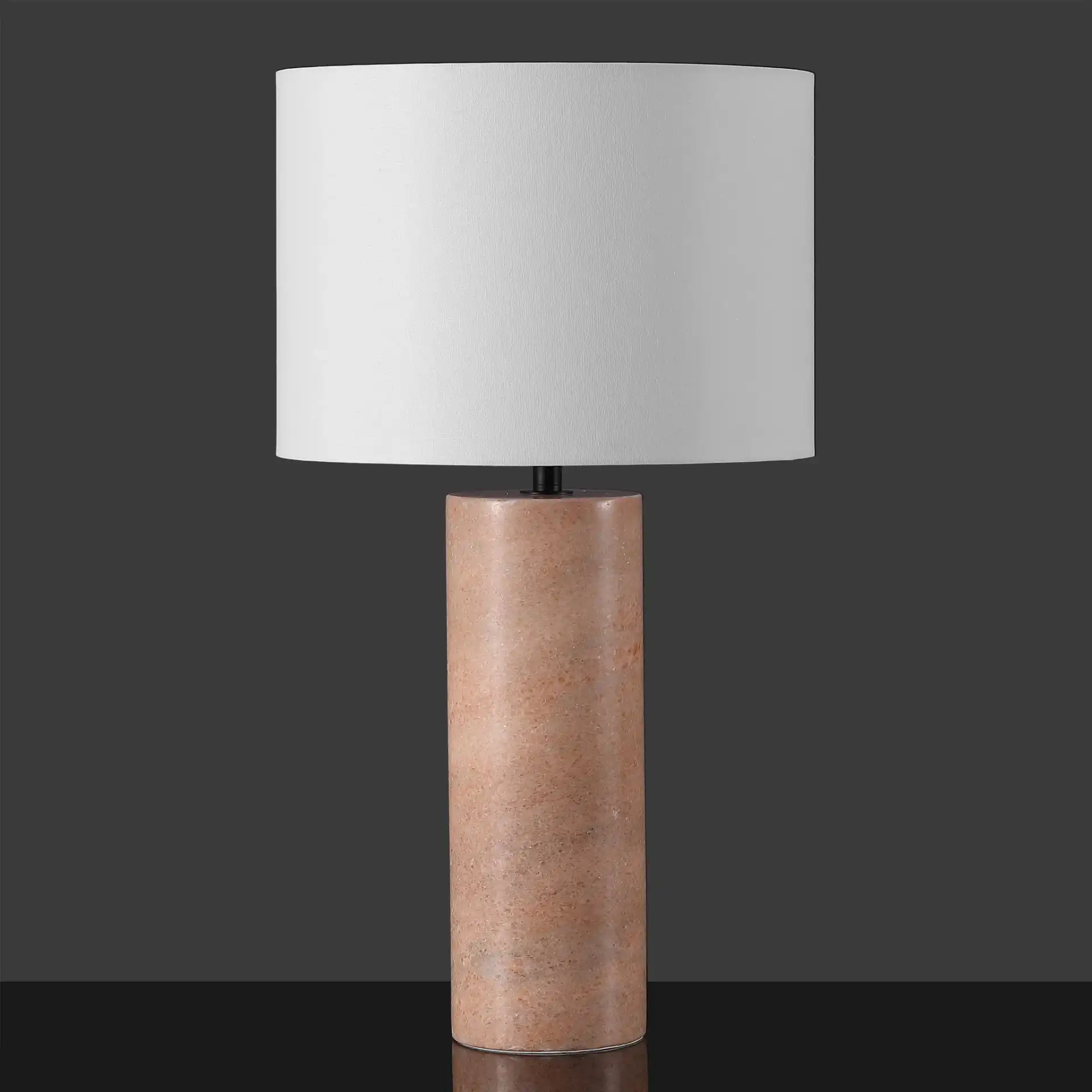 Jillianna Round Marble Table Lamp in Gray / White, detail view