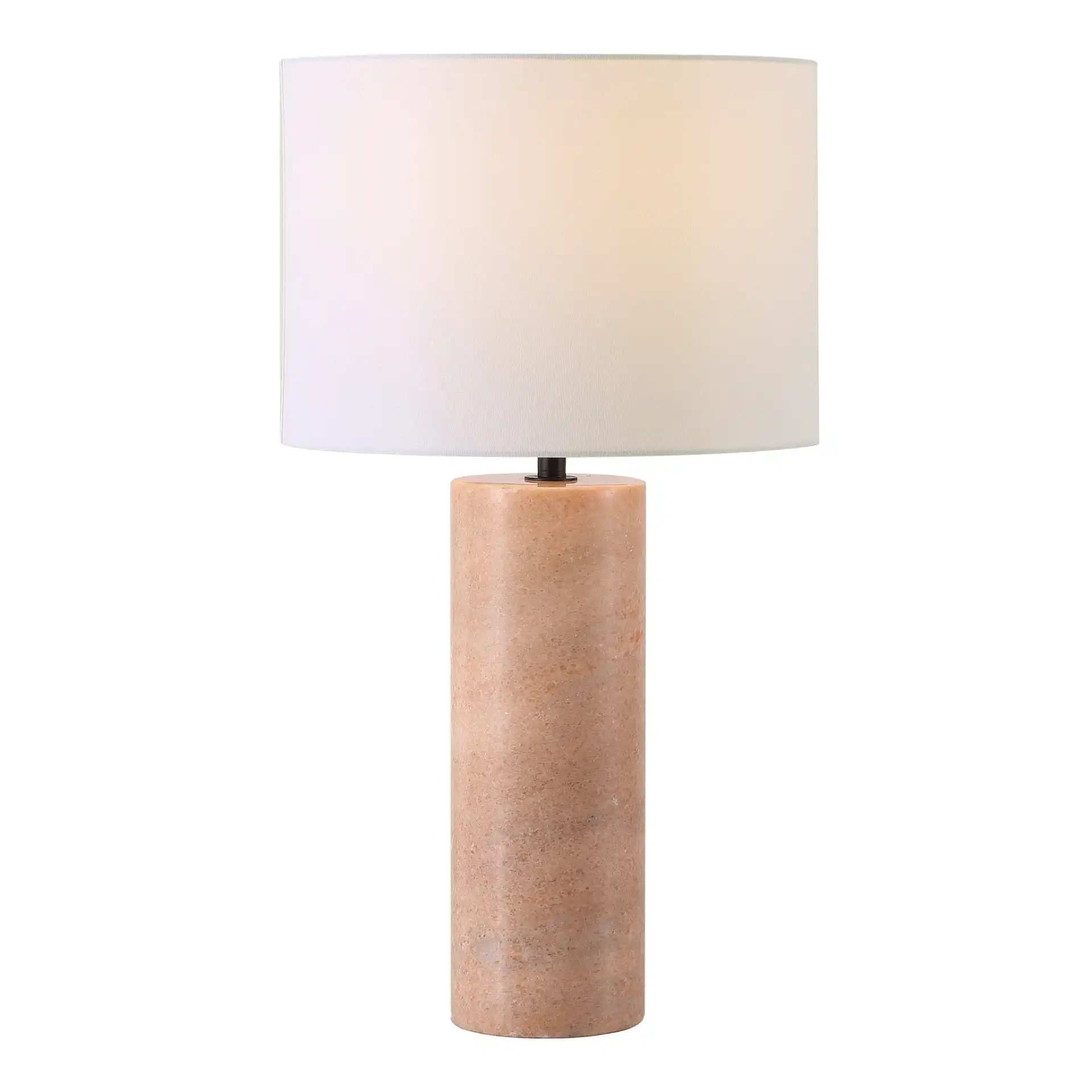 Jillianna Round Marble Table Lamp in Gray / White
