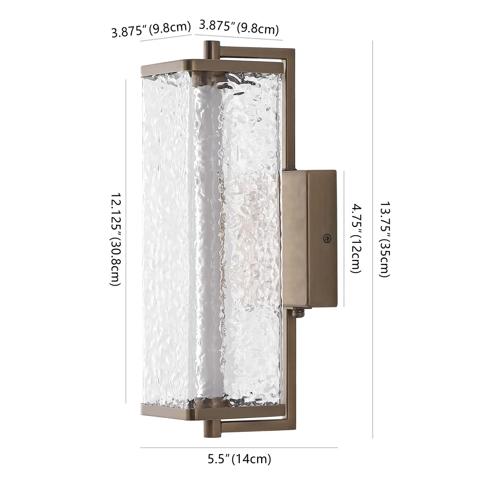 Tarabrielle Wall Sconce in Brass / Clear, detail view