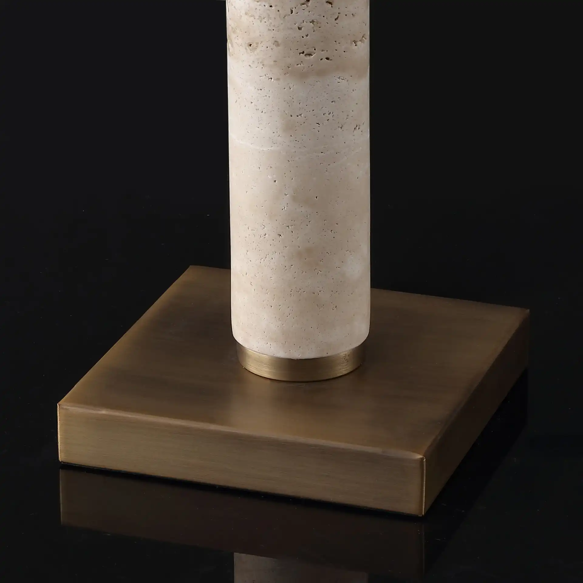 Elinora Travertine Table Lamp in Travertine / White in a styled room