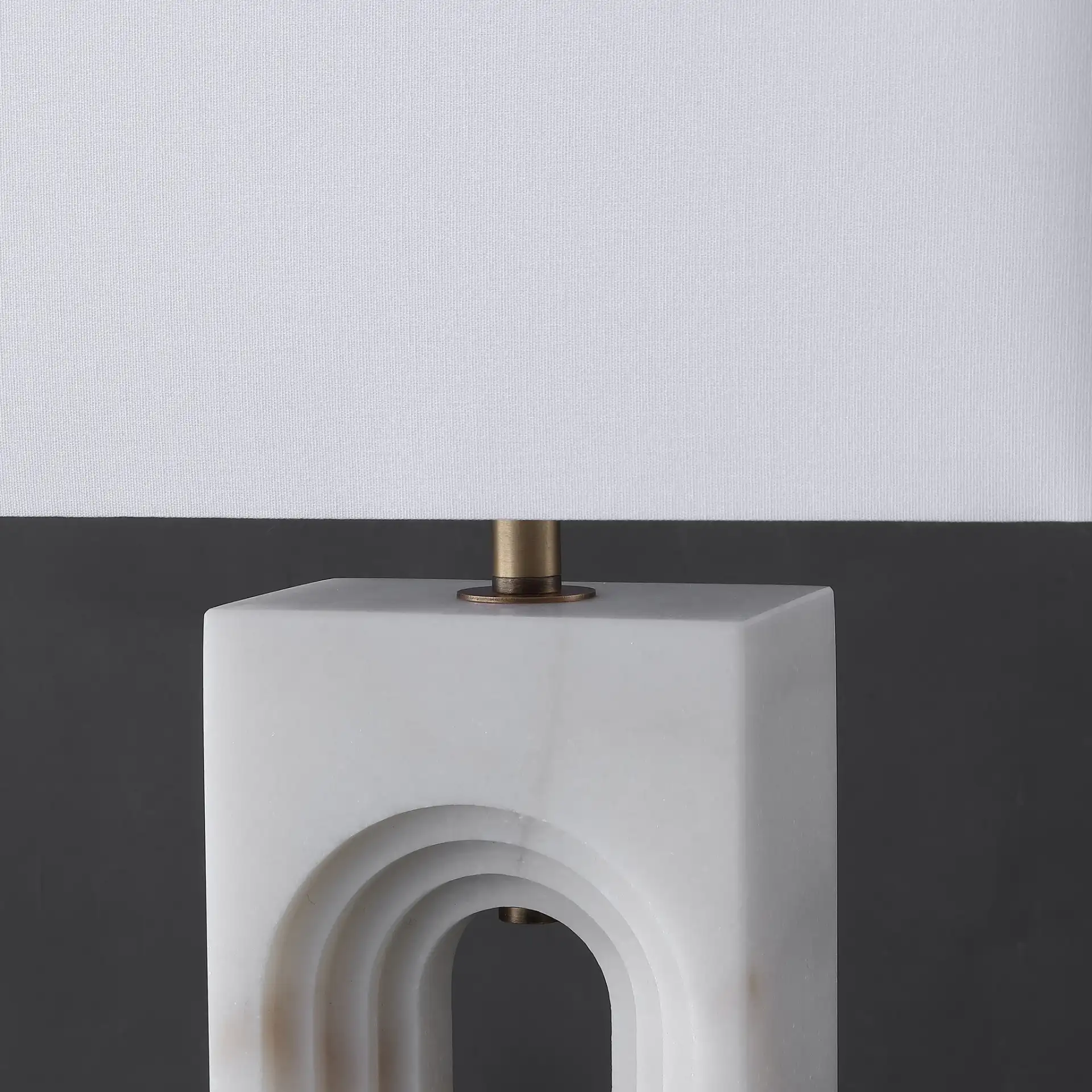 Floressa Marble Table Lamp in Brass / White in a styled room