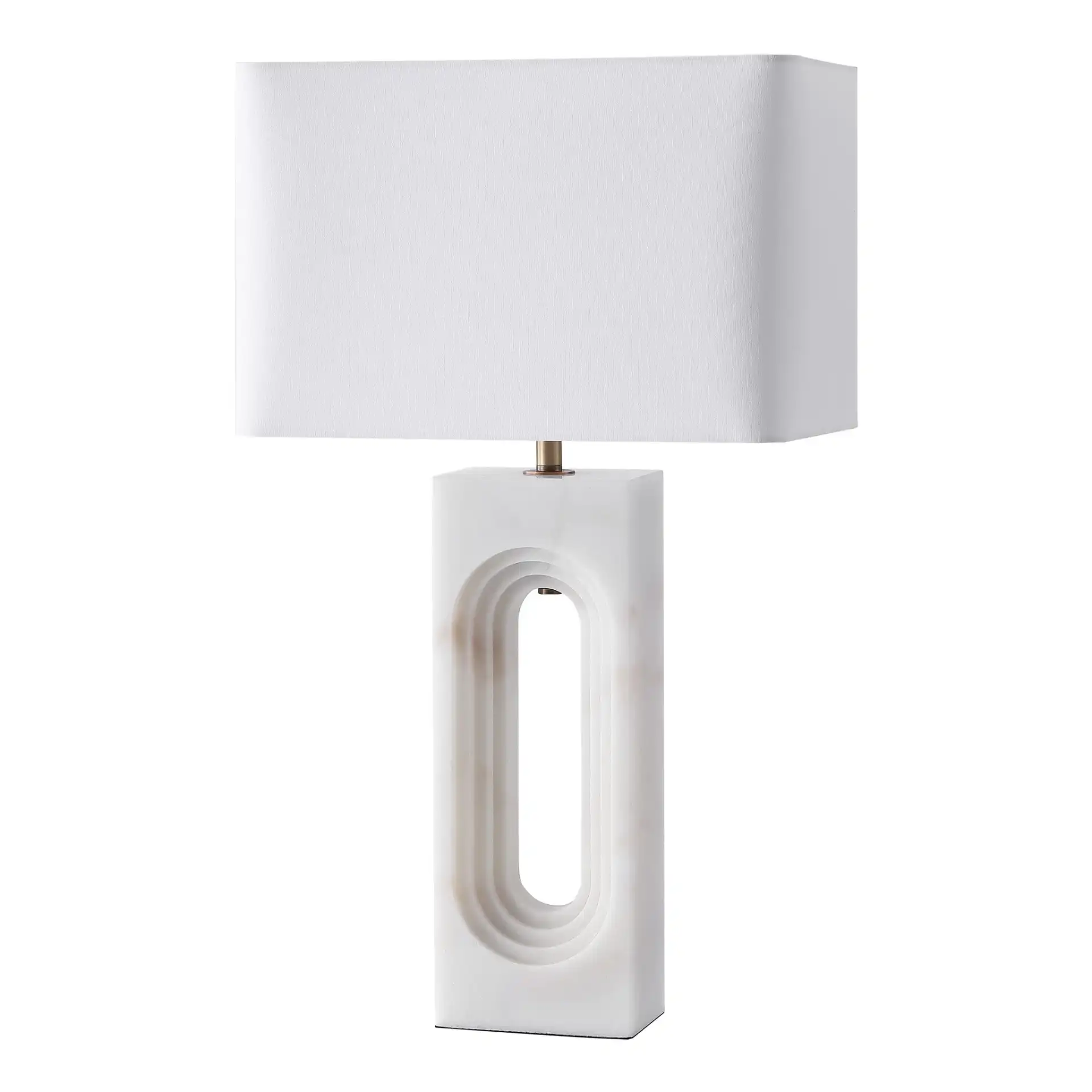 Floressa Marble Table Lamp in Brass / White, detail view