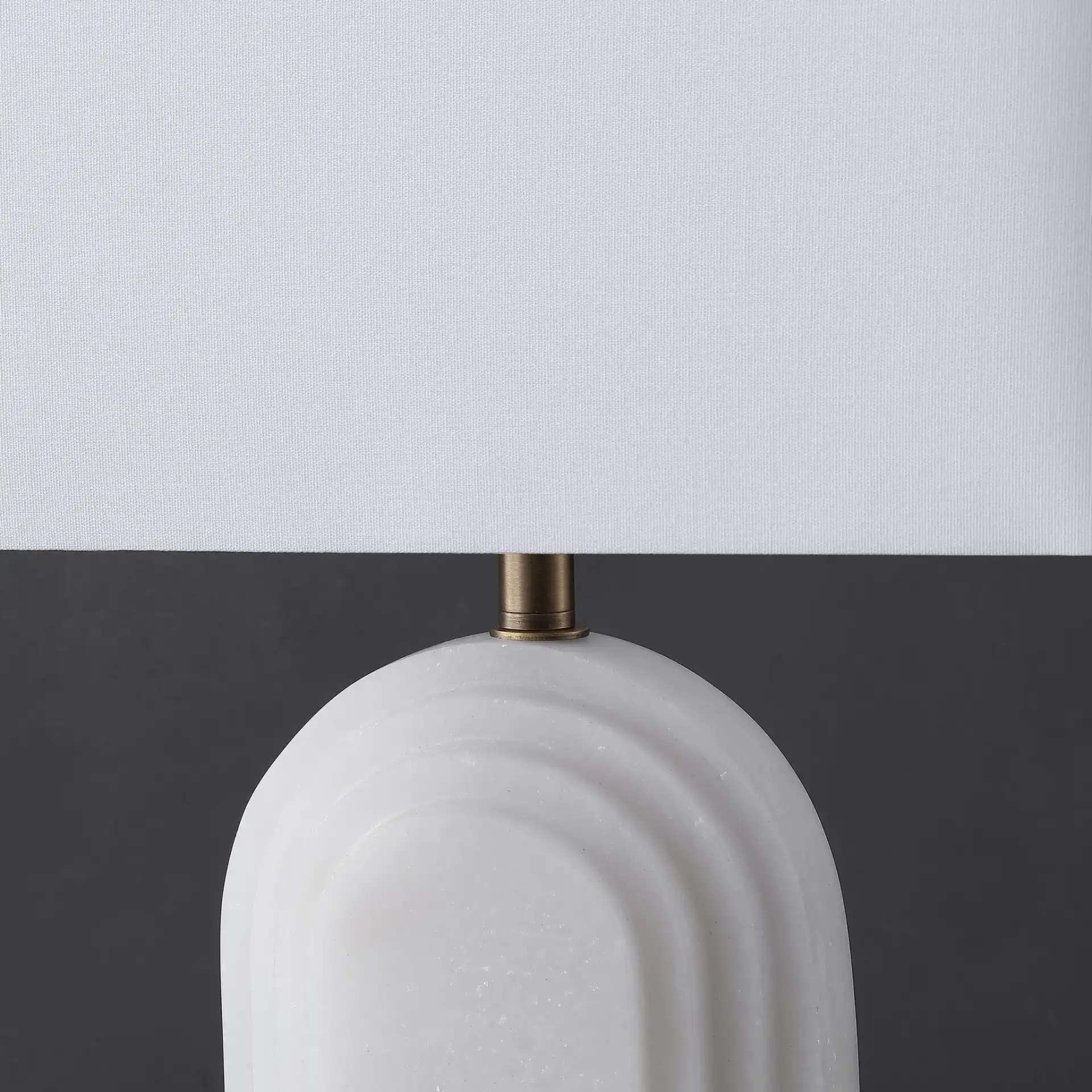 Vivianya Marble Table Lamp in Brass / White in a styled room