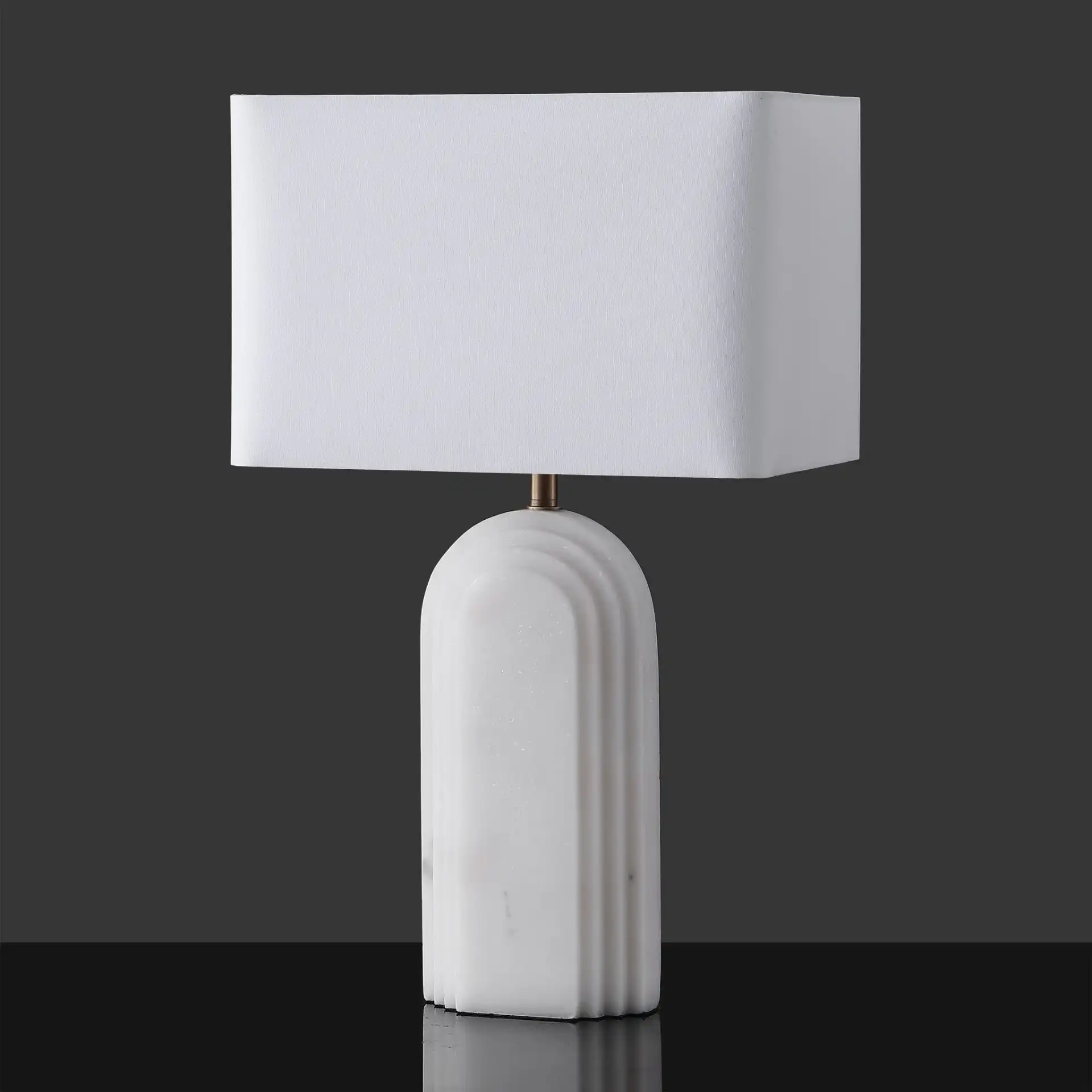 Vivianya Marble Table Lamp in Brass / White, detail view