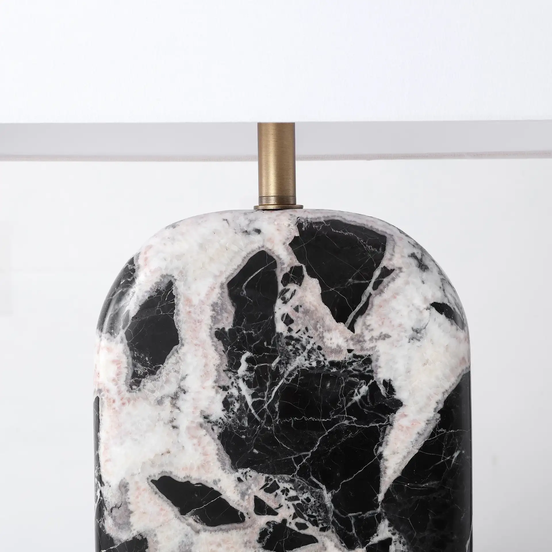 Tarastella Marble Table Lamp in Black / White in a styled room