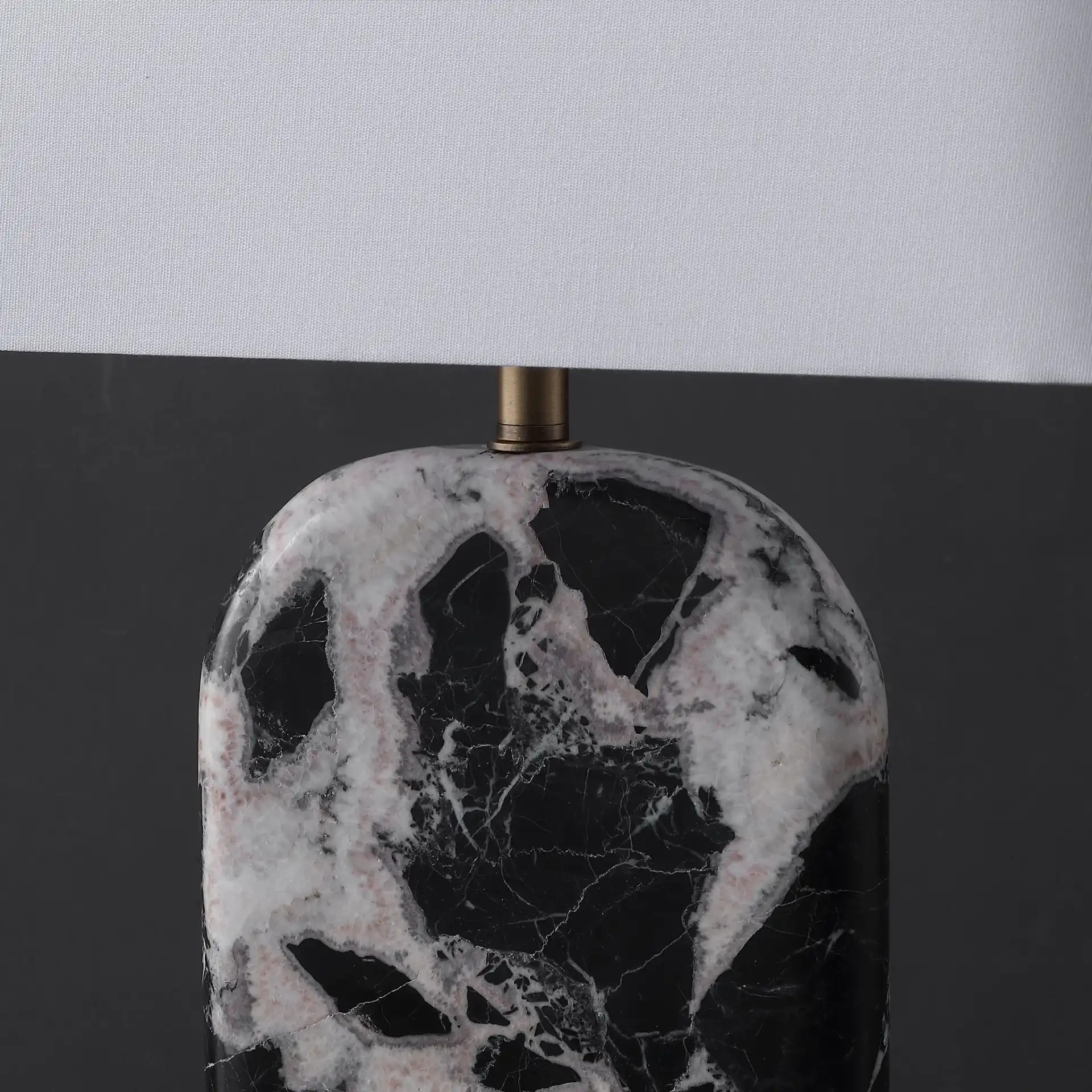 Tarastella Marble Table Lamp in Black / White in a styled room