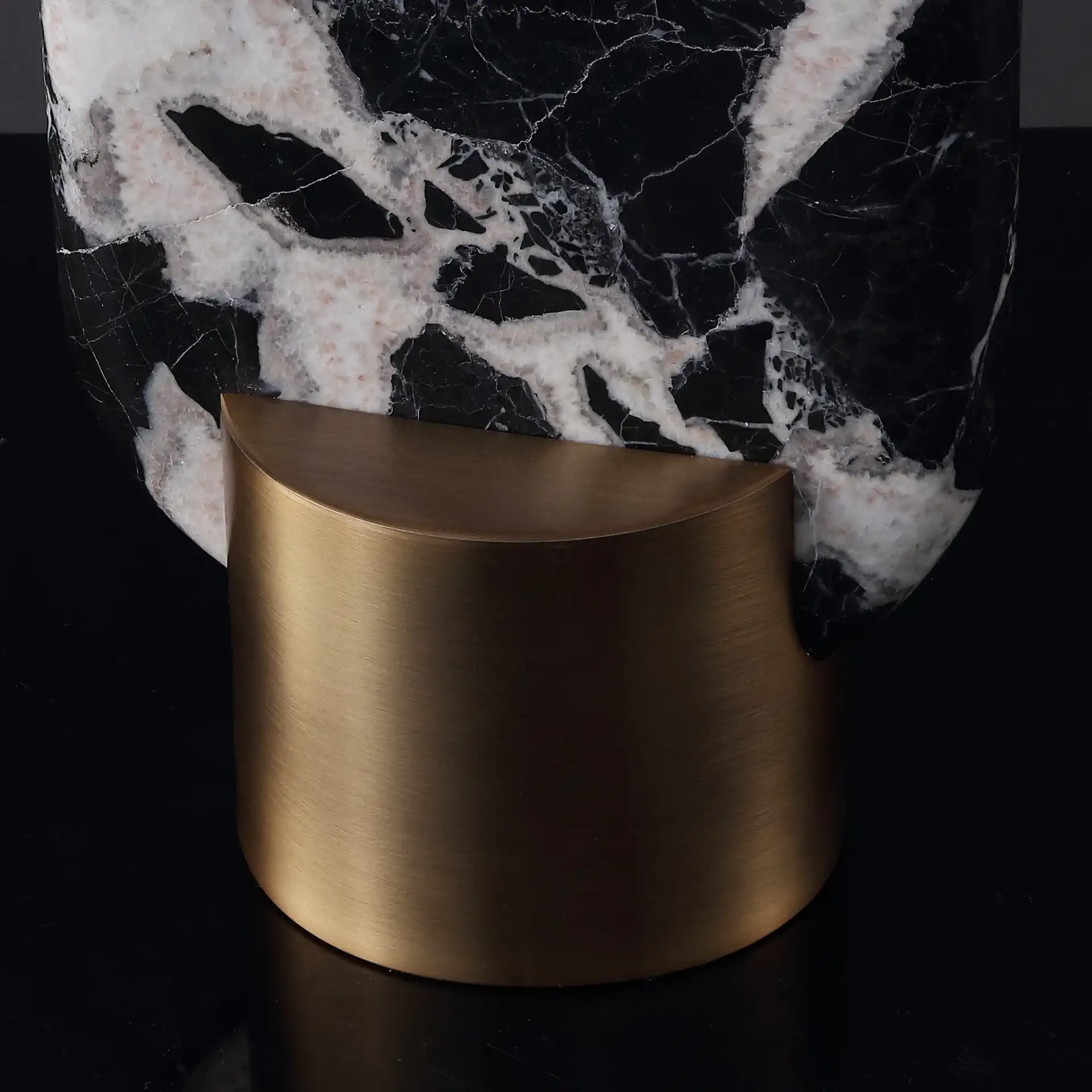 Tarastella Marble Table Lamp in Black / White in a styled room