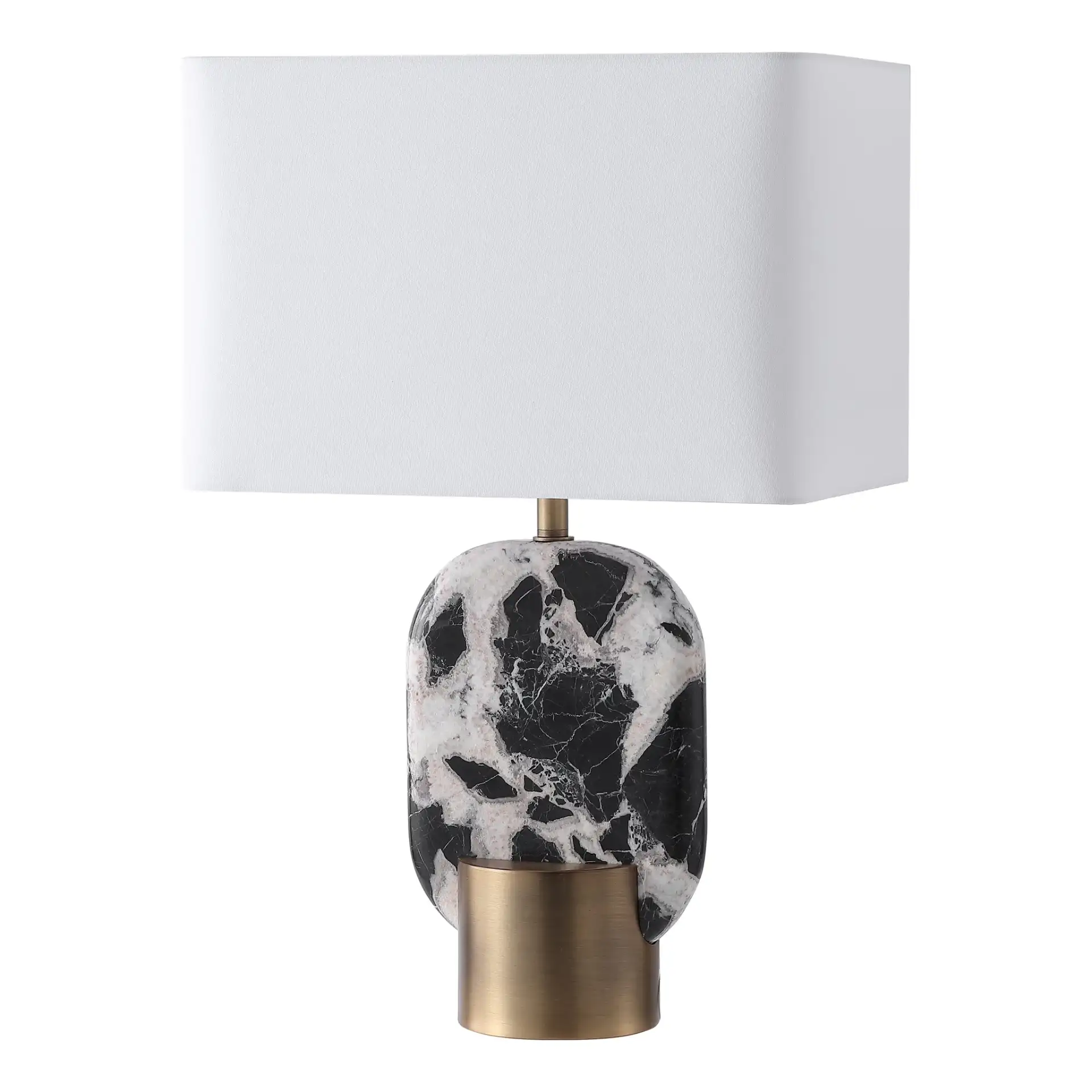 Tarastella Marble Table Lamp in Black / White, detail view