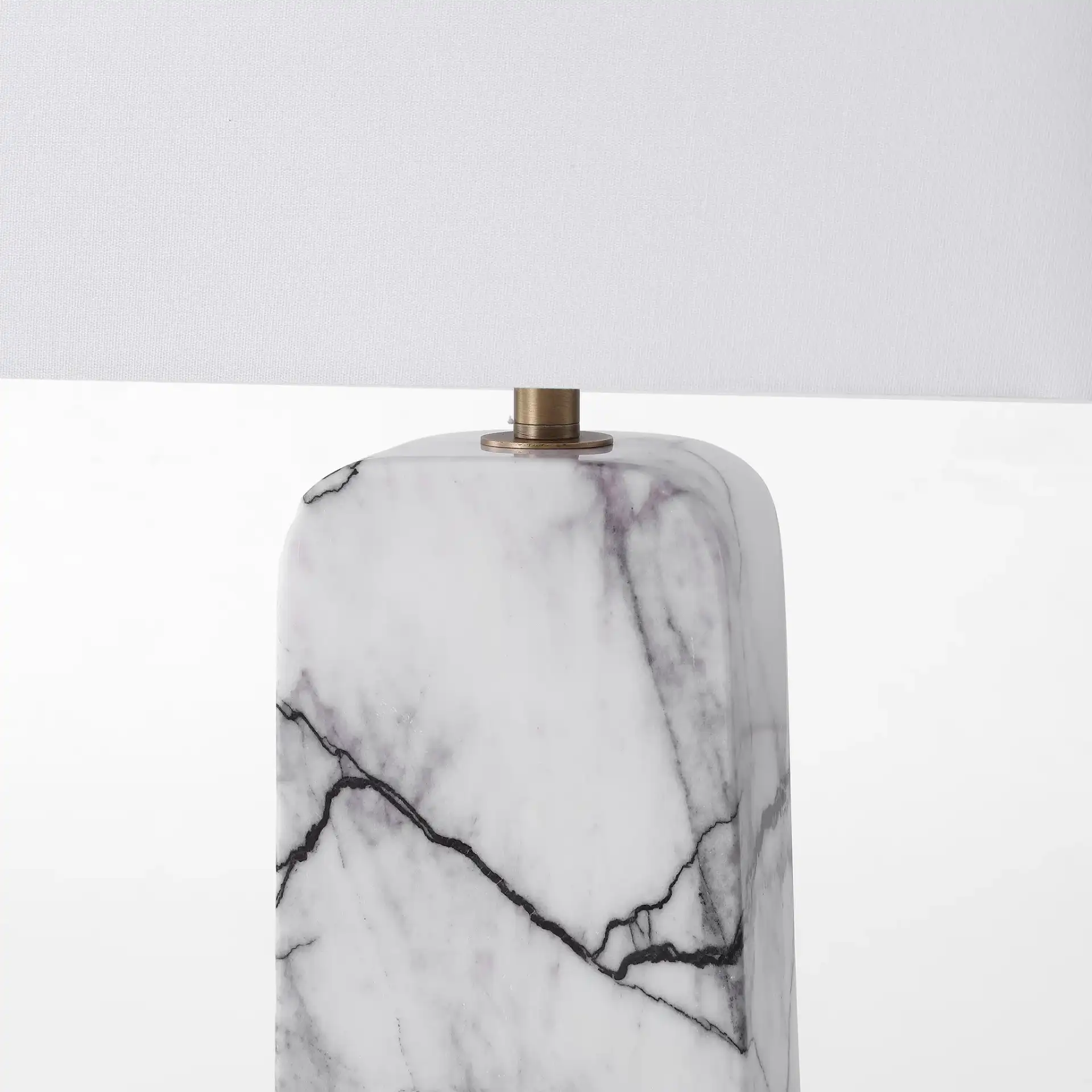 Waverli Marble Table Lamp in Light Grey / White in a styled room