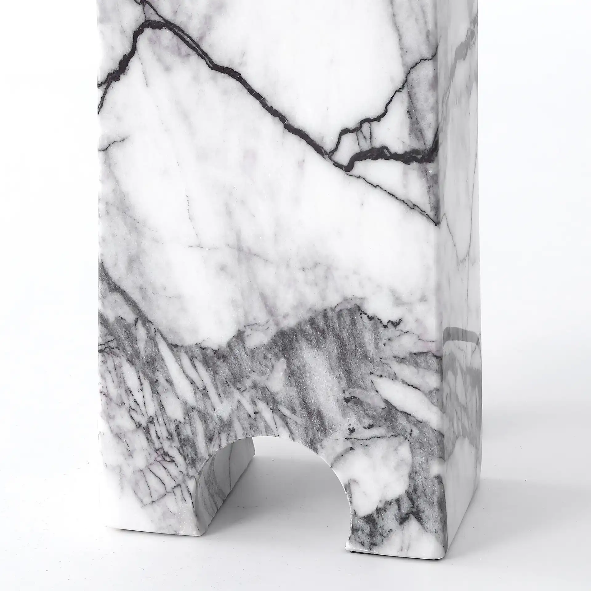 Waverli Marble Table Lamp in Light Grey / White in a styled room