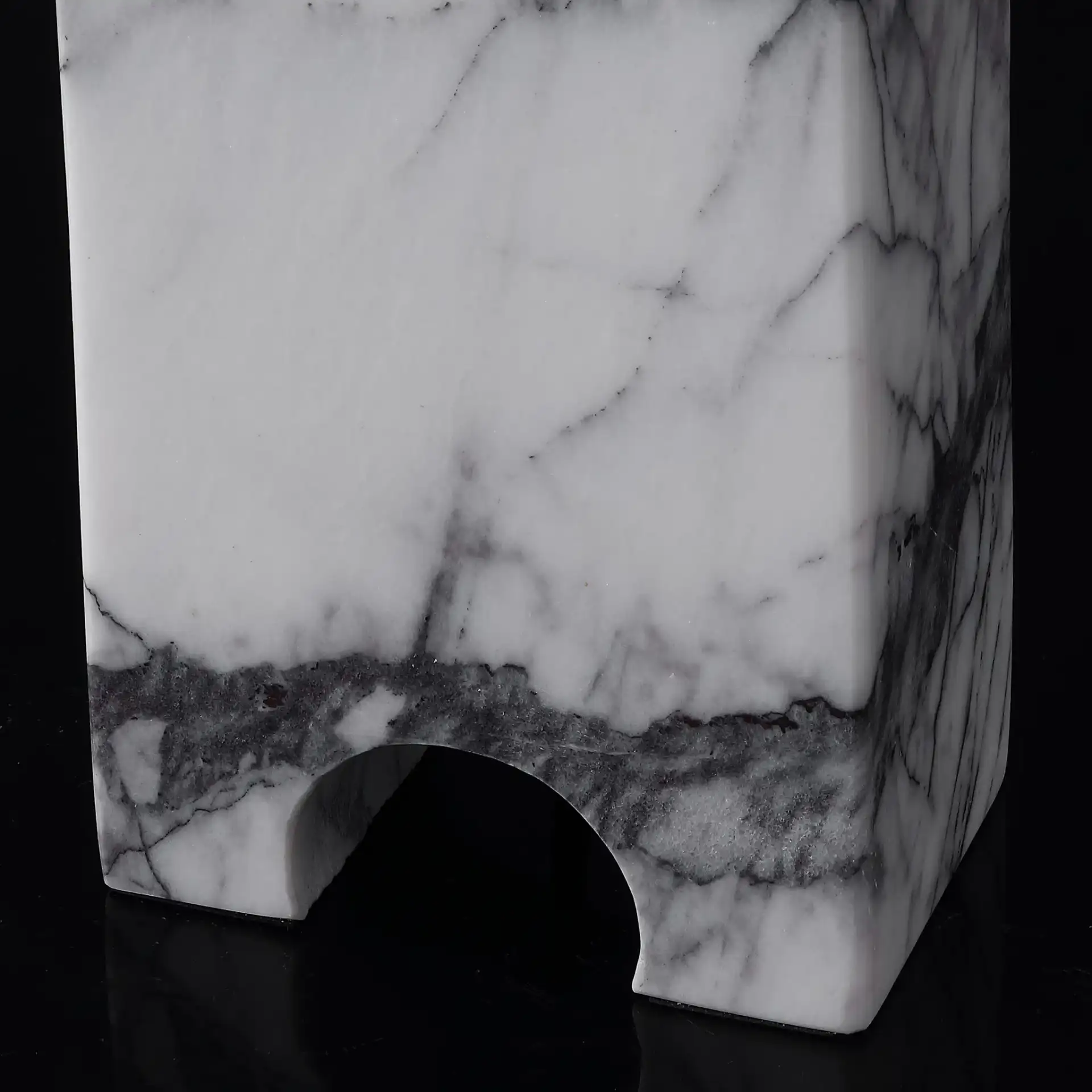 Waverli Marble Table Lamp in Light Grey / White in a styled room