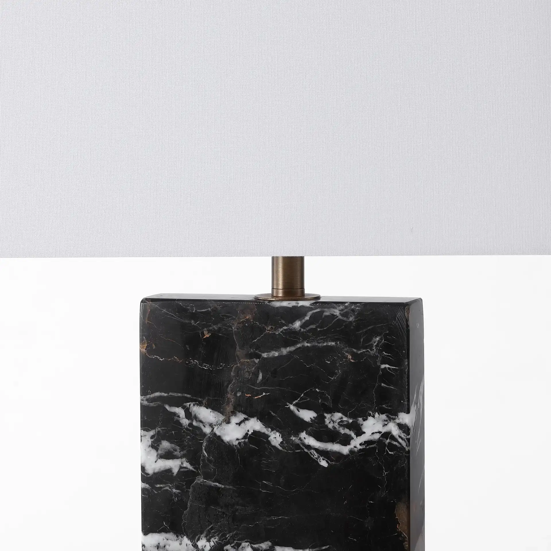 Nikolaus Marble Table Lamp in Black / White in a styled room