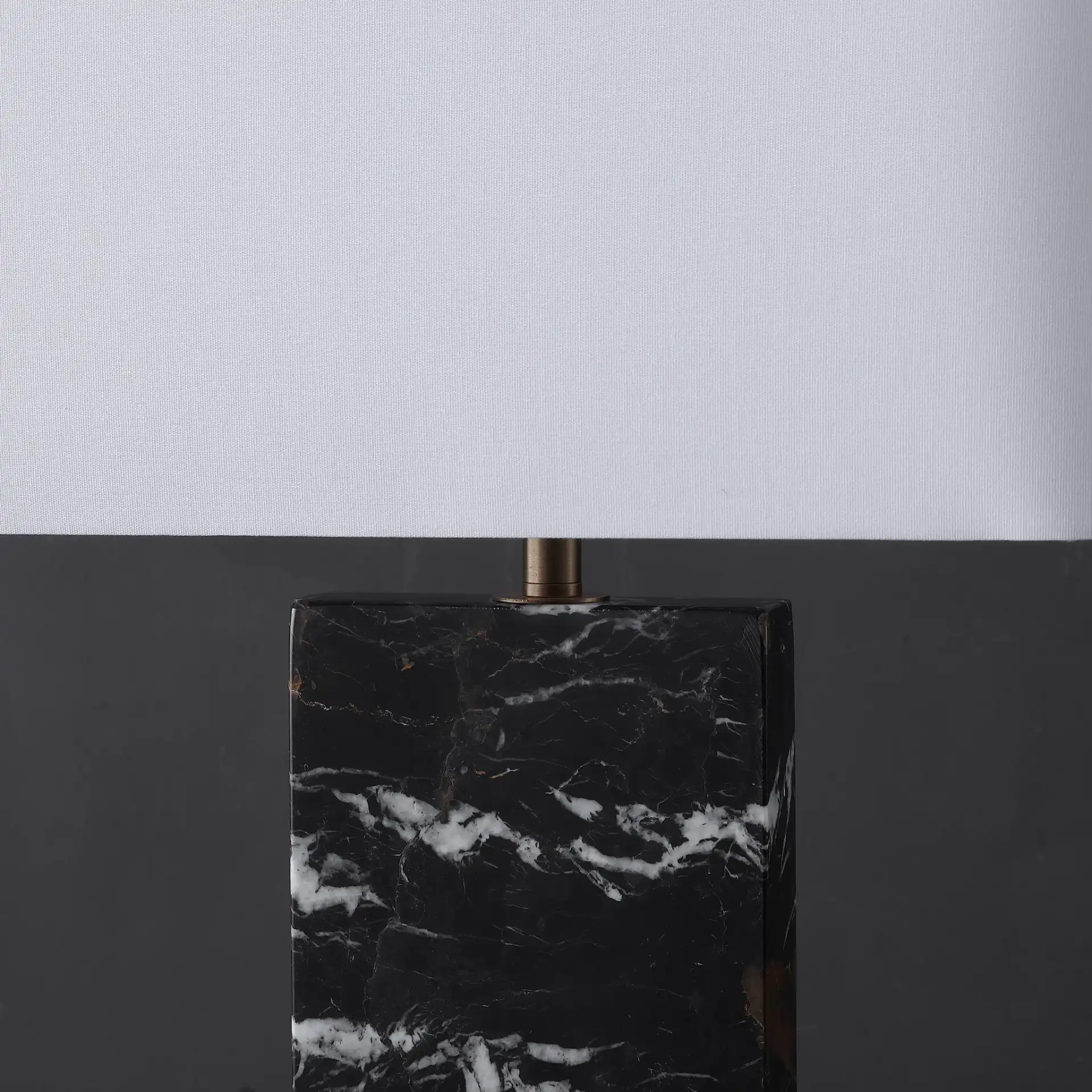Nikolaus Marble Table Lamp in Black / White in a styled room
